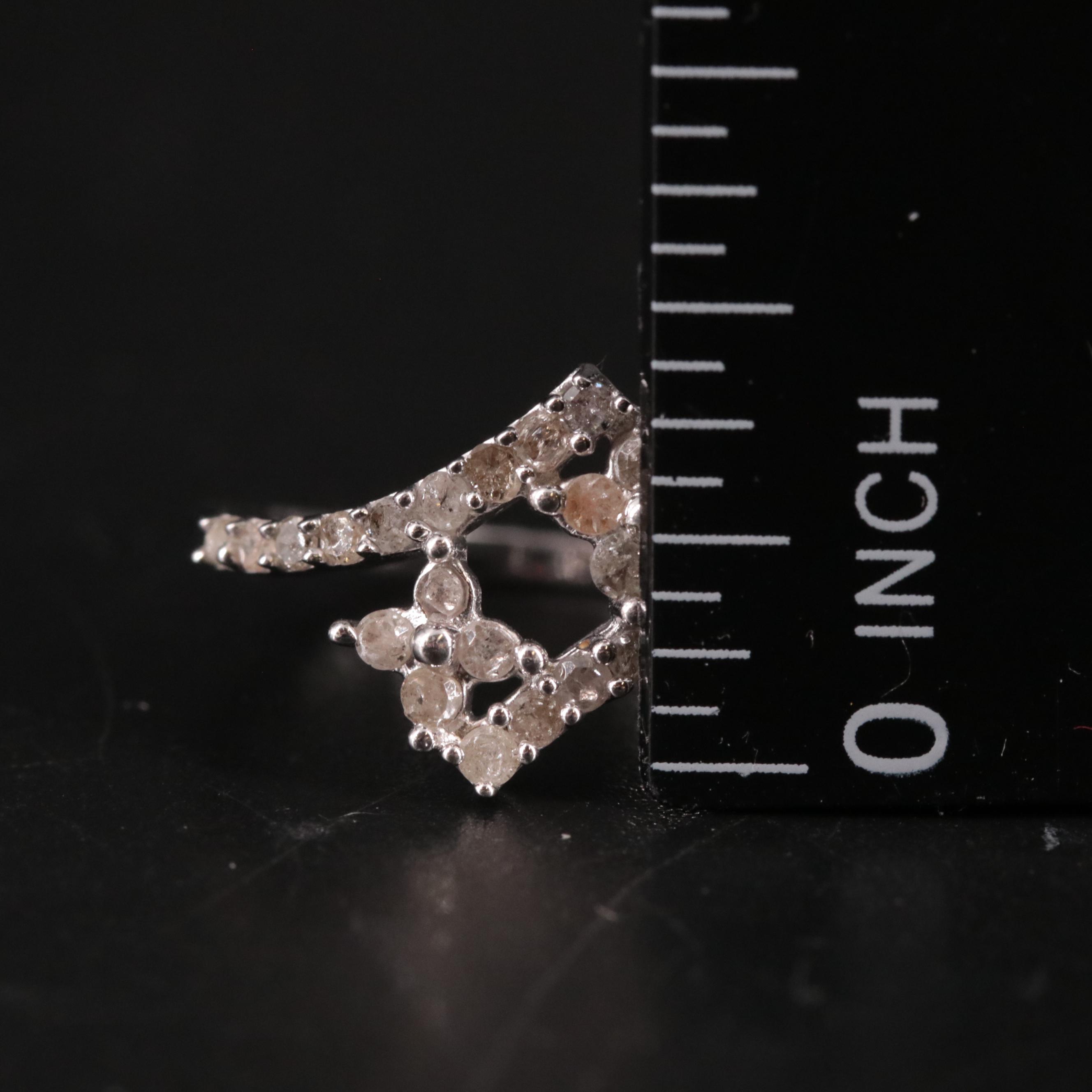 Sterling Diamond Bypass Ring