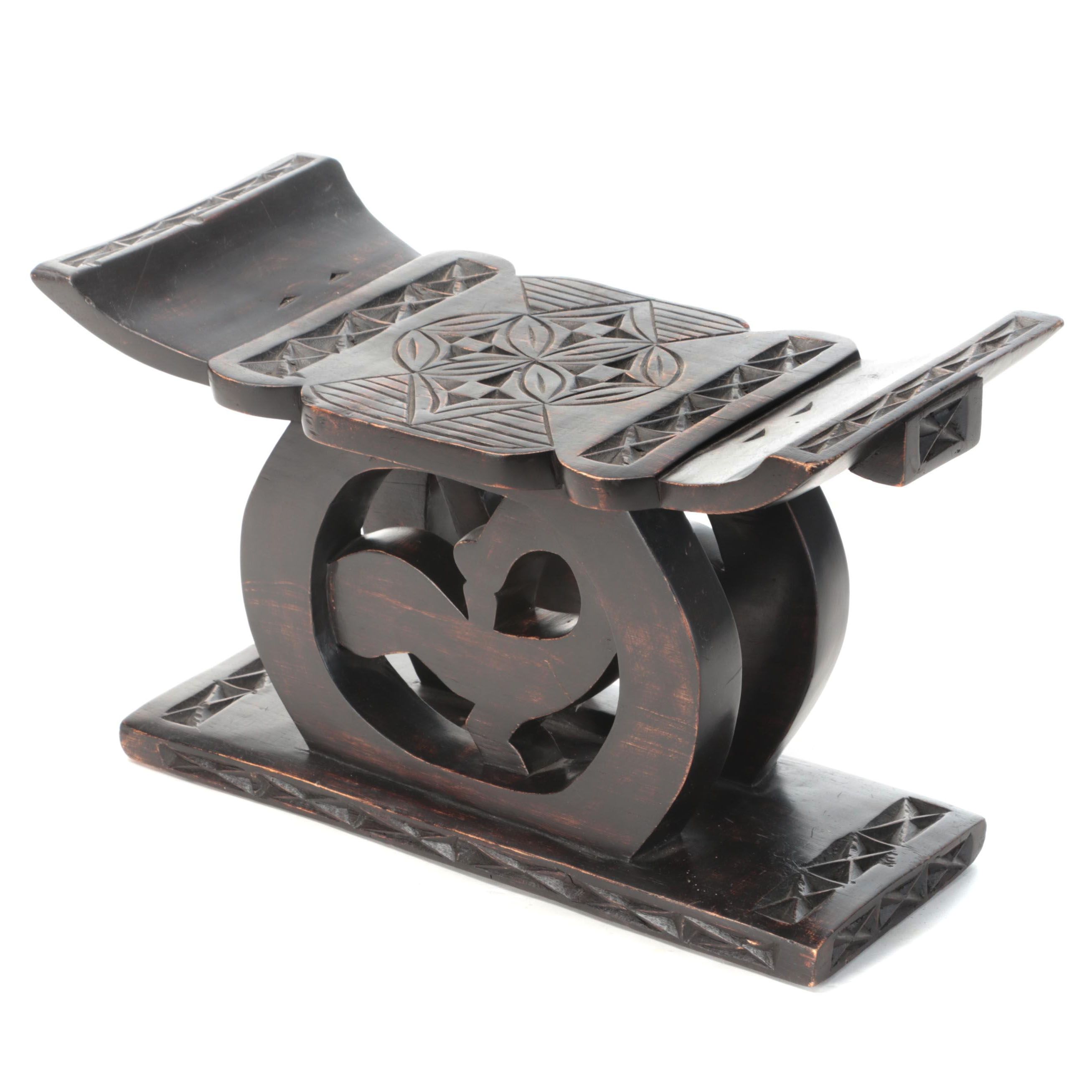Asante (Ghana) Carved Wooden Stool