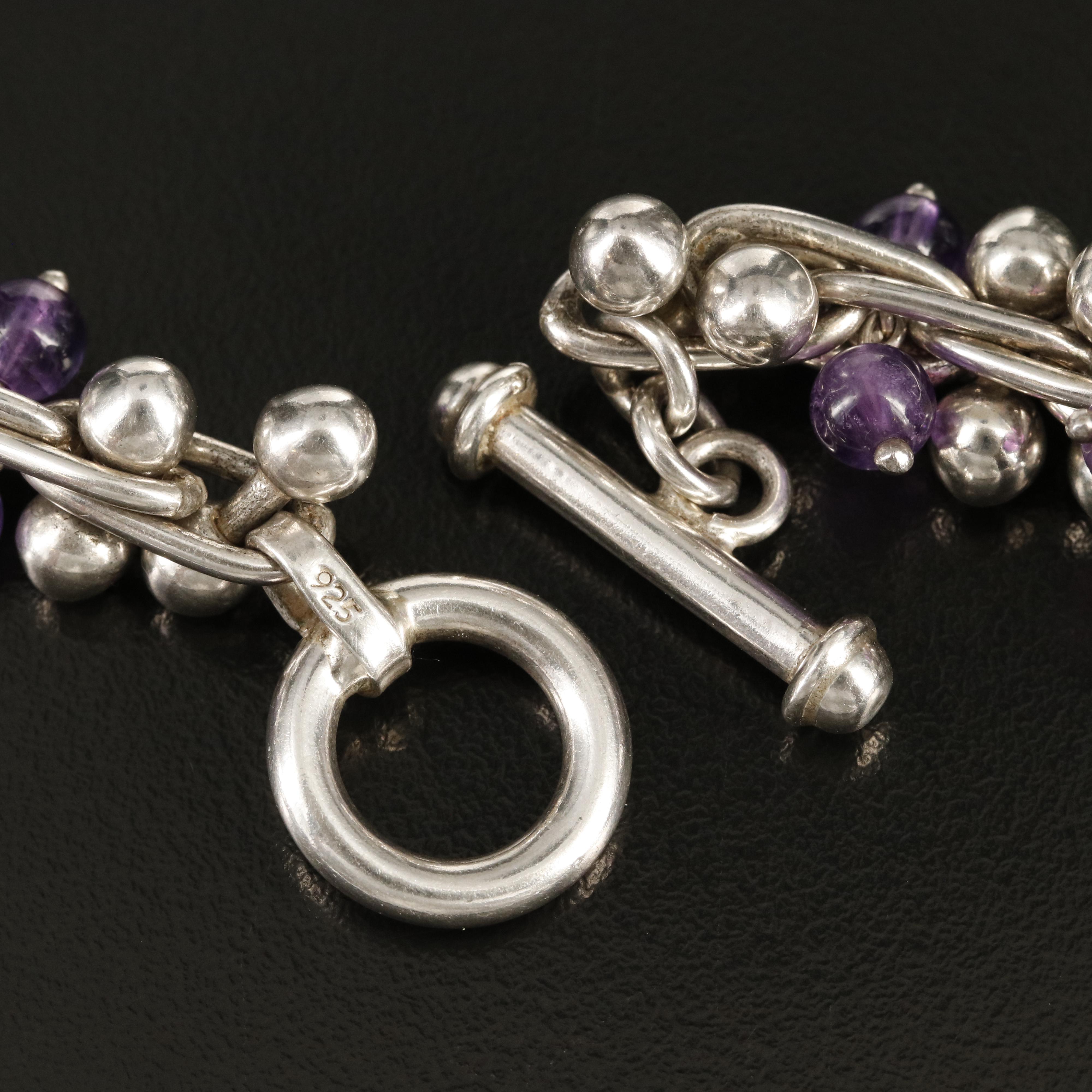 Sterling Amethyst Fringe Bead Necklace