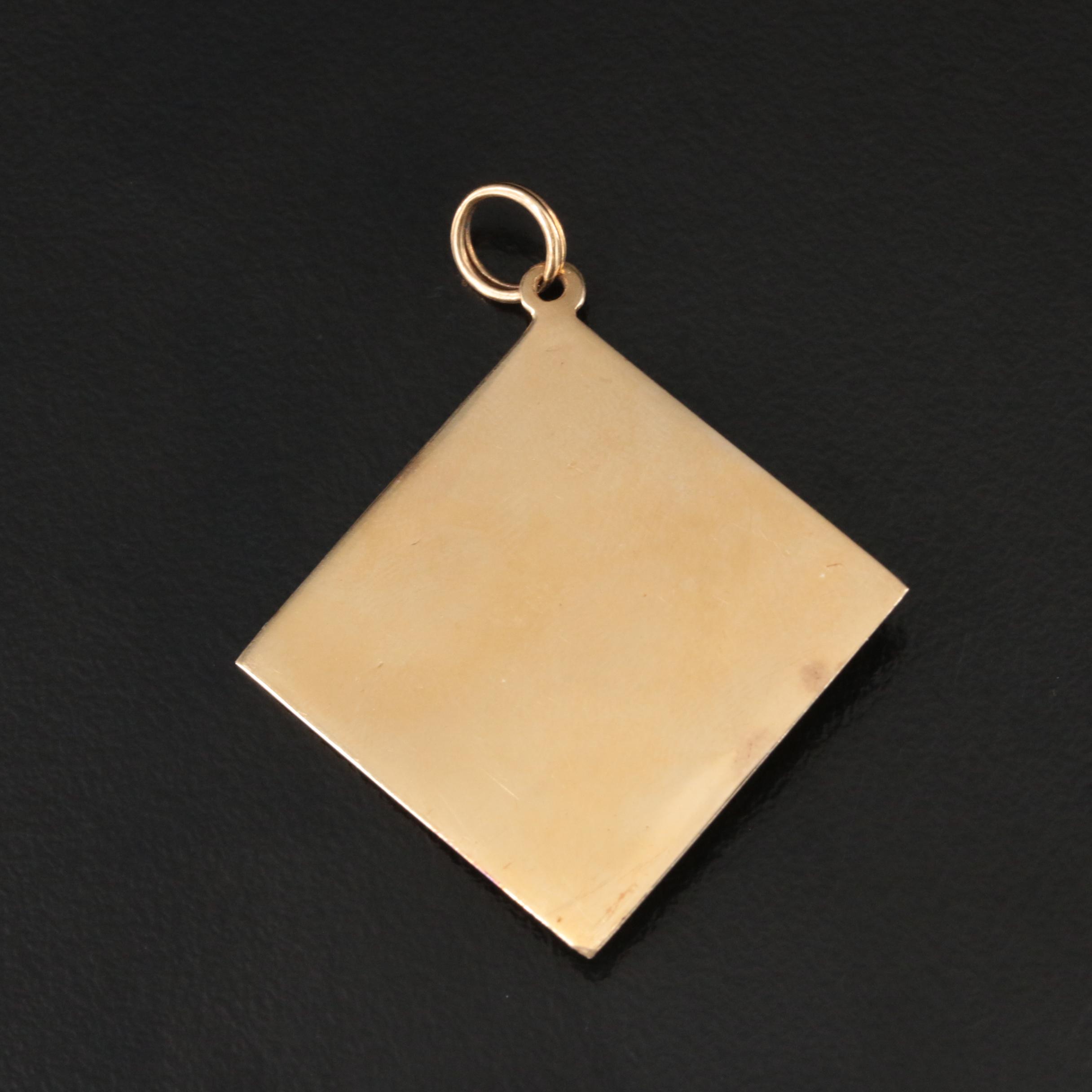 14K Enamel Fish Pendant