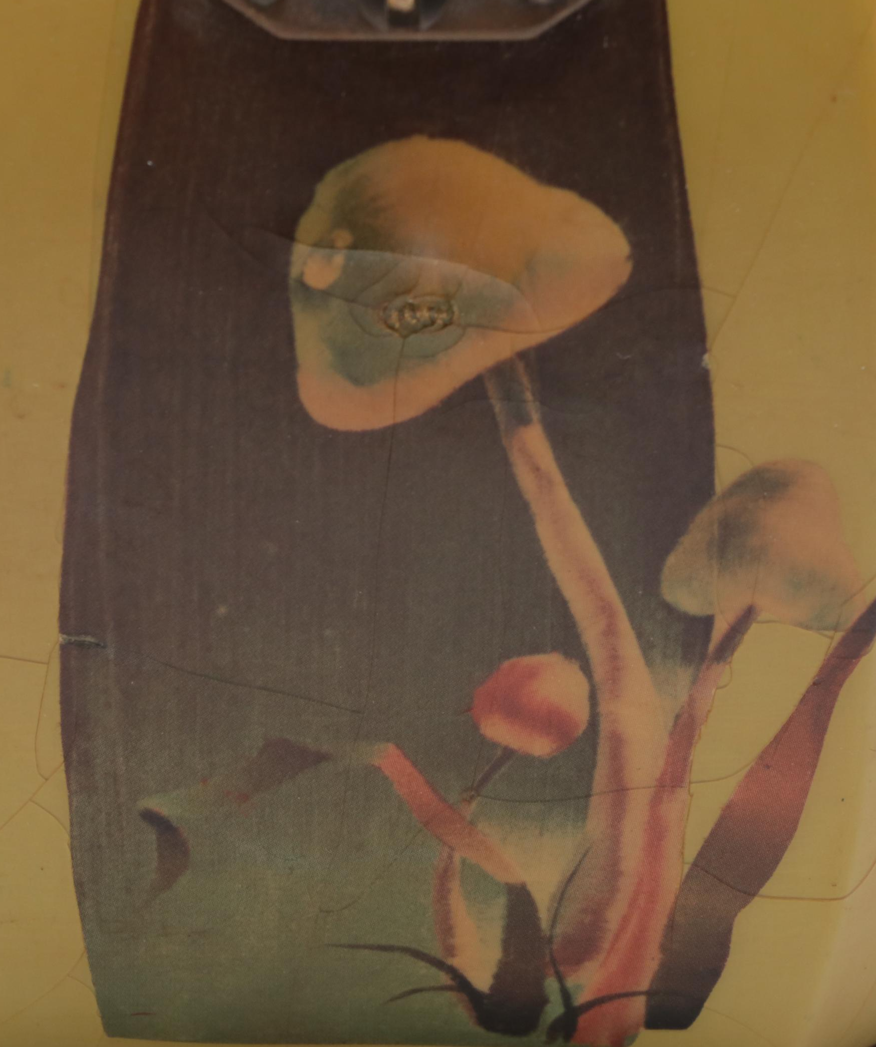 Mushroom Decoupage Wooden Box Purse