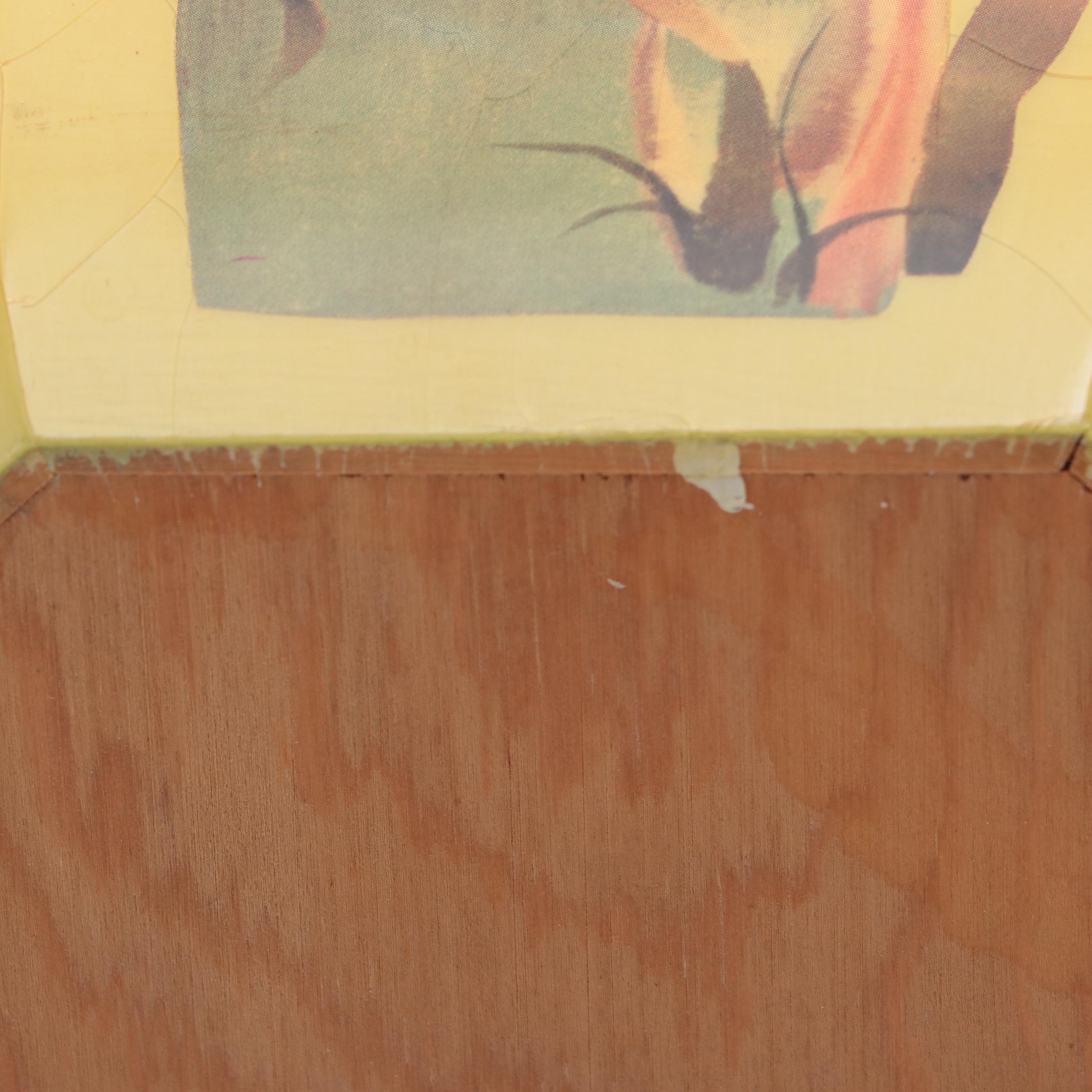 Mushroom Decoupage Wooden Box Purse