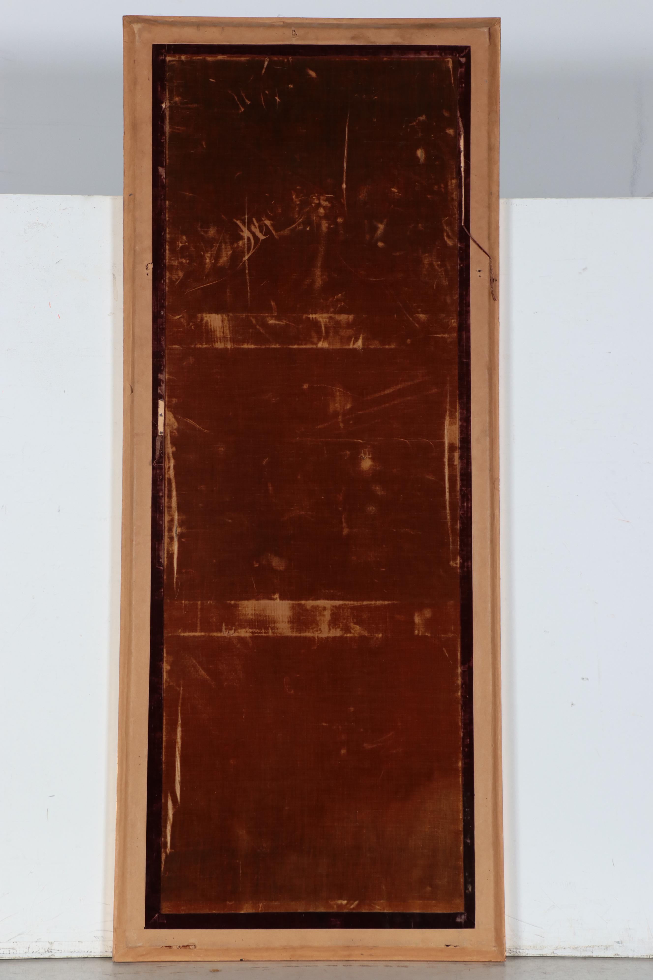 Japanese Meiji Period Full-Length Portrait Gouache Painting of a Woman