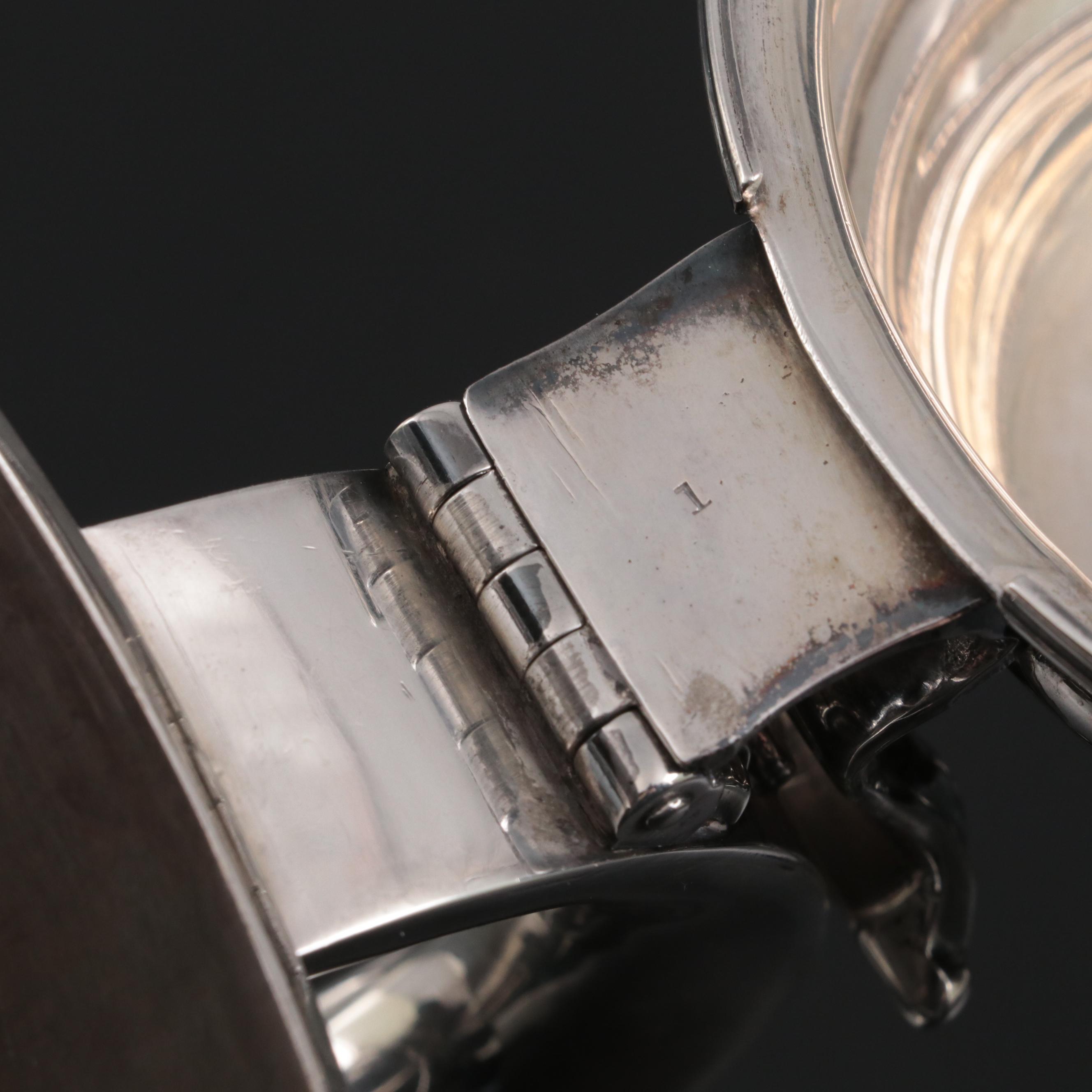 Jacob Hurd of Boston Chased Coin Silver Tankard, Mid-18th Century