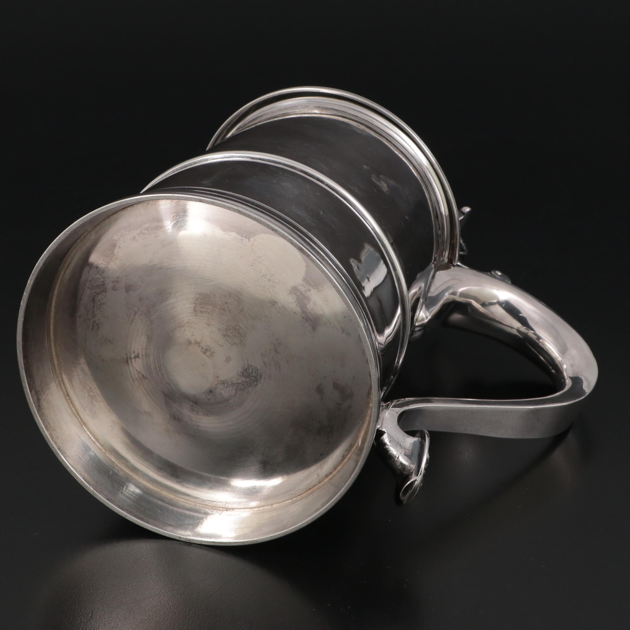Jacob Hurd of Boston Chased Coin Silver Tankard, Mid-18th Century