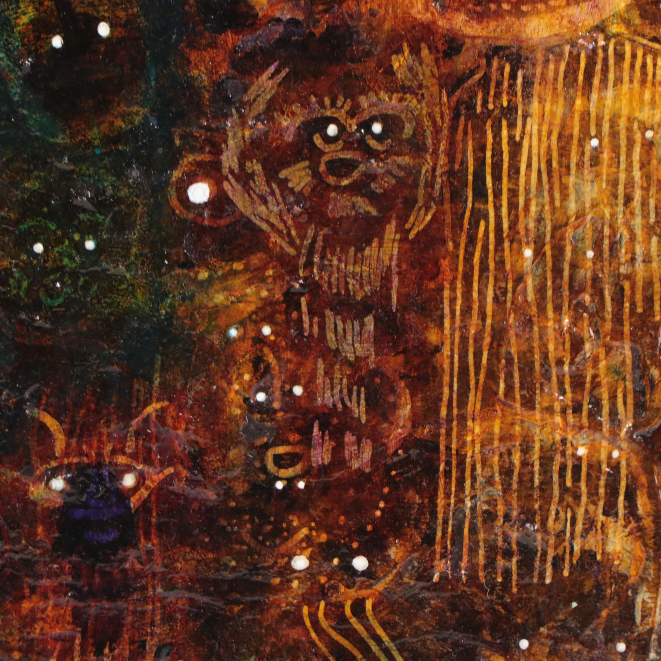 Surreal Figurative Mixed Media Oil Painting