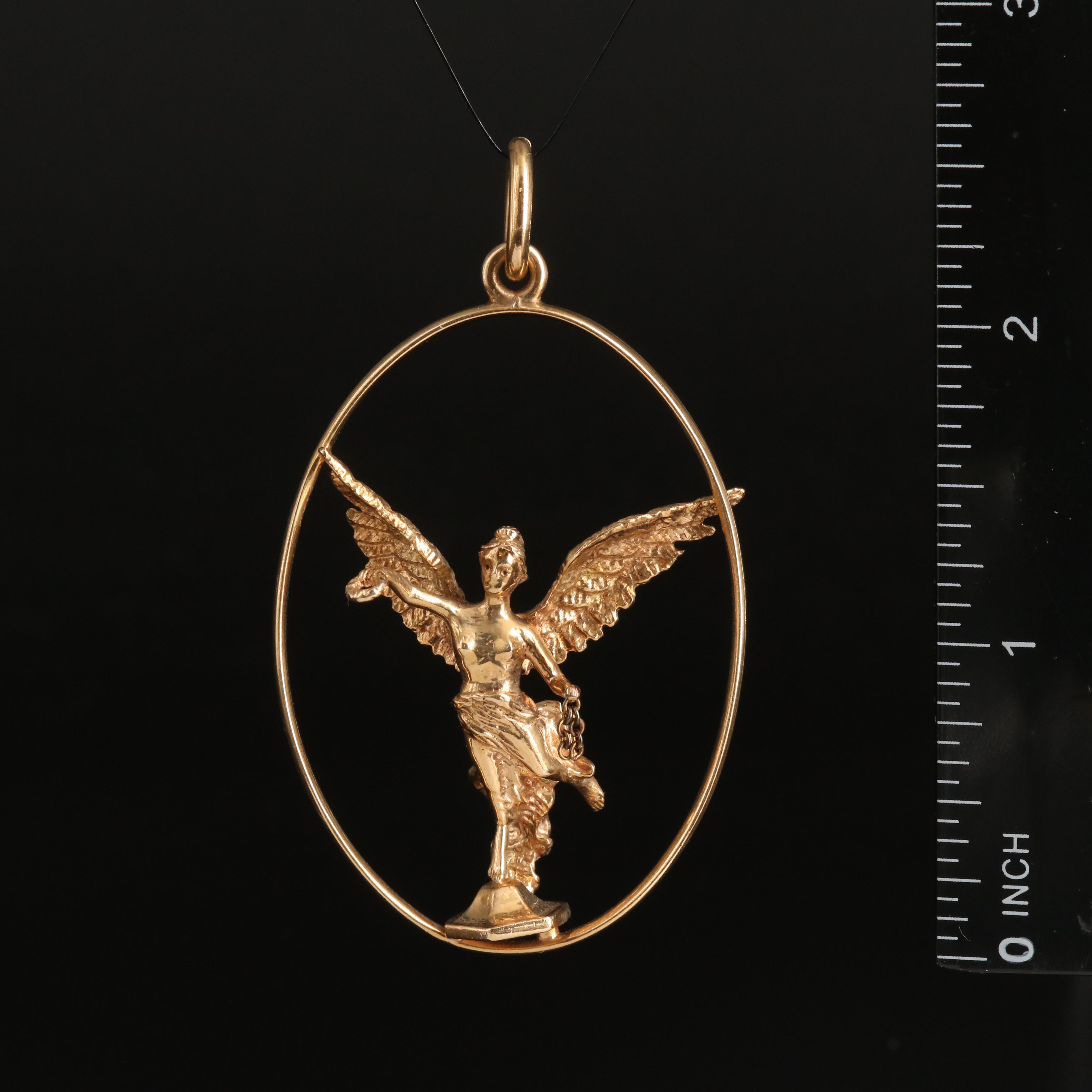 Mexican 14K Angel of Independence Pendant
