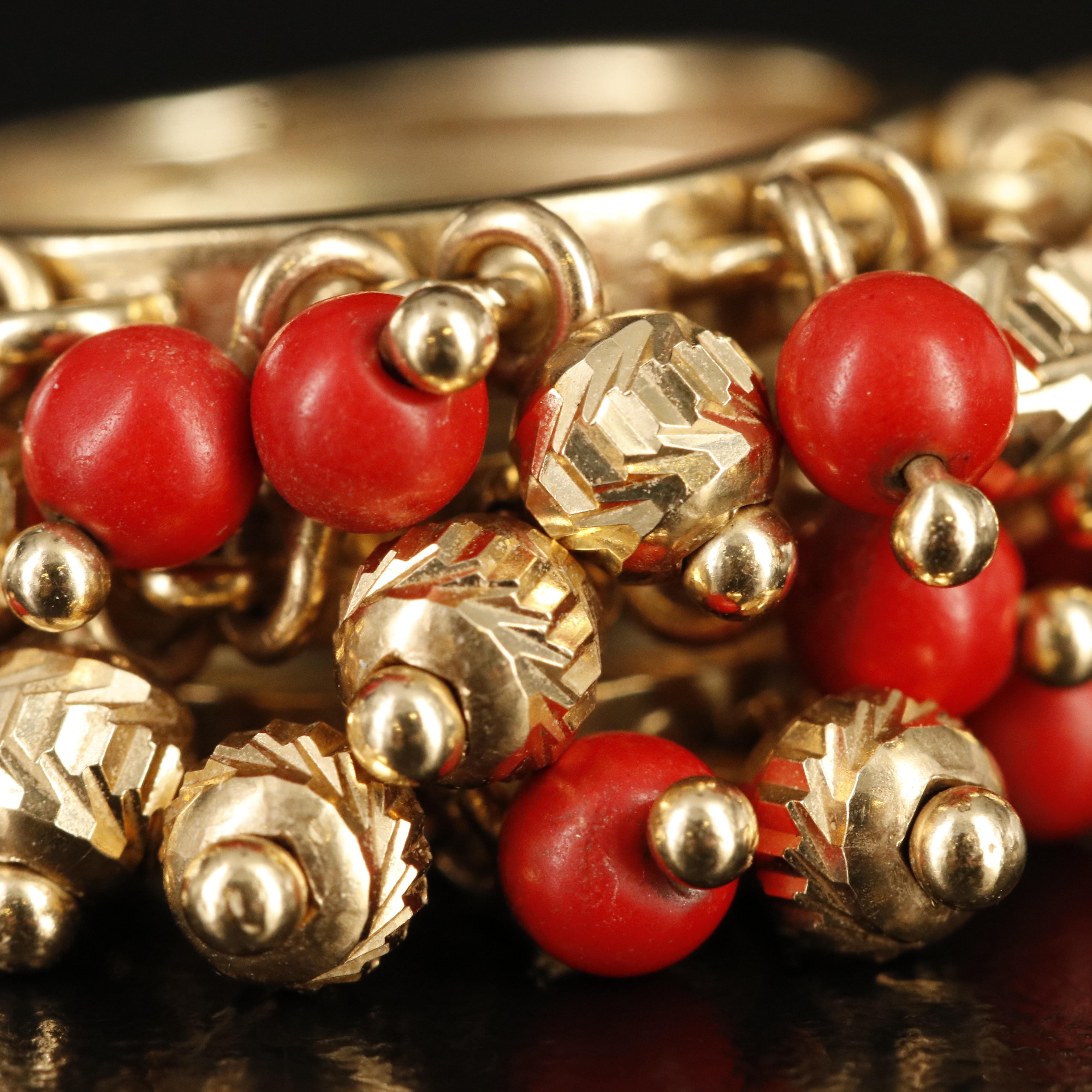 14K Faux Coral Fringe Ring