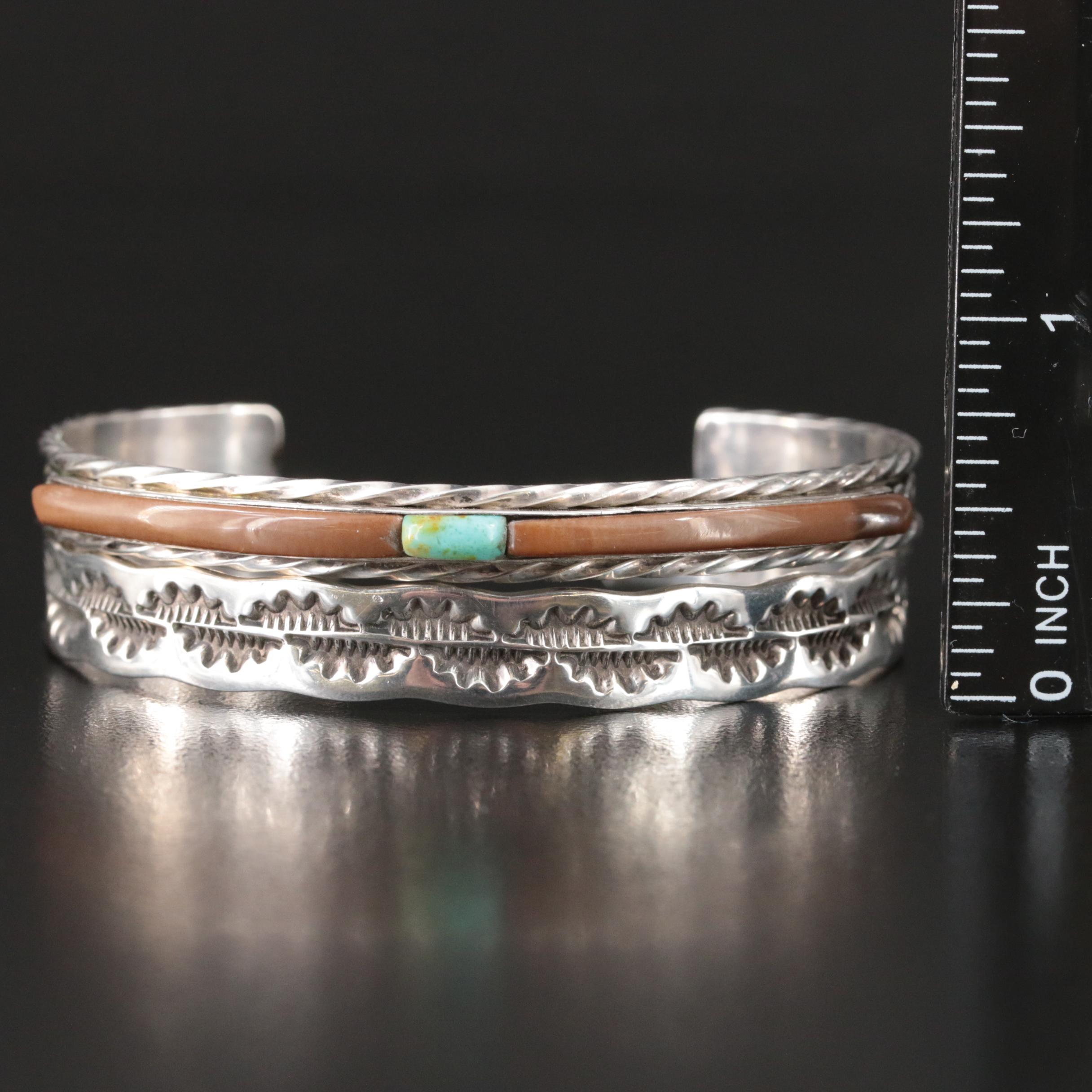 Earlene Bowannie Zuni and Douglas Etsitty Navajo Diné Sterling Cuffs