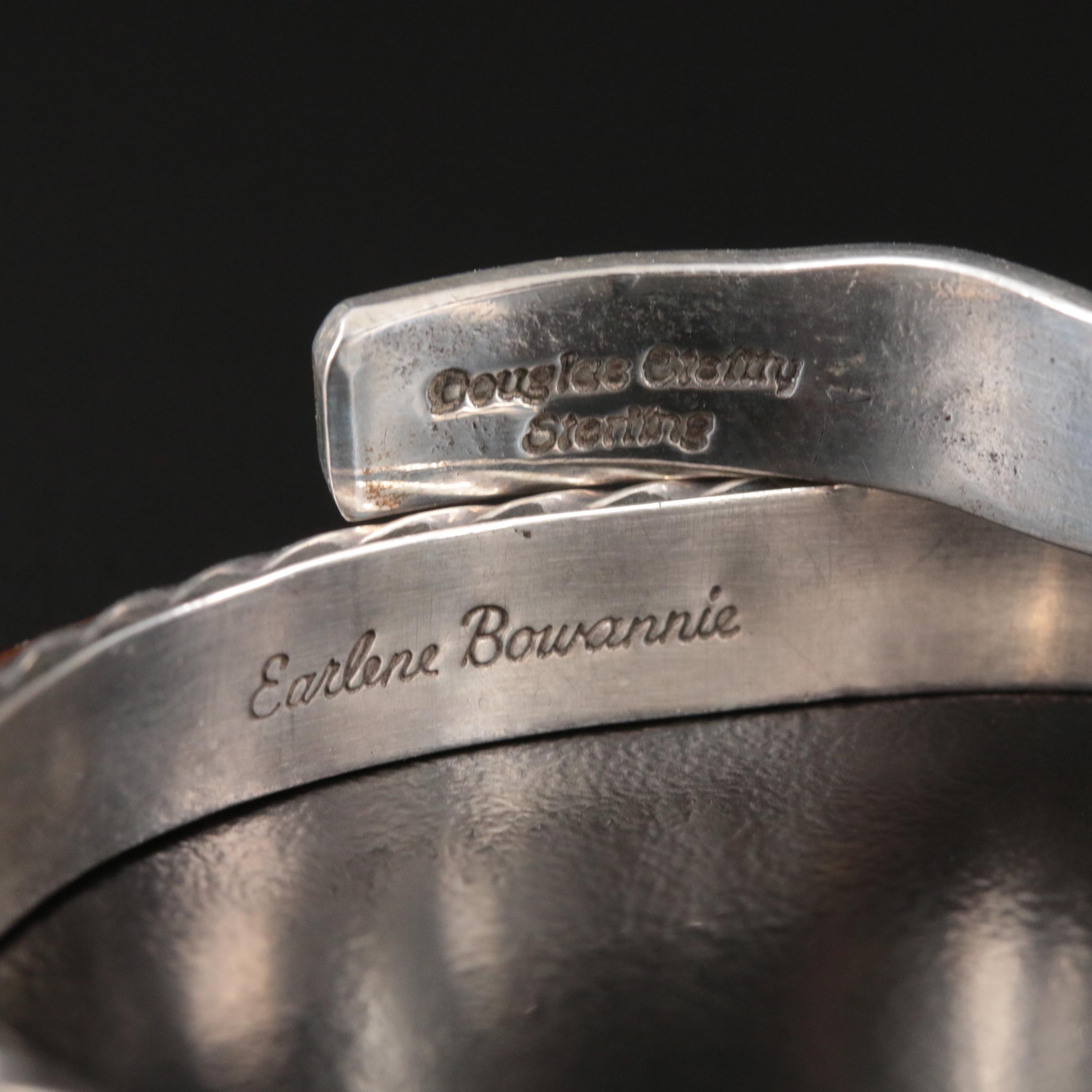 Earlene Bowannie Zuni and Douglas Etsitty Navajo Diné Sterling Cuffs