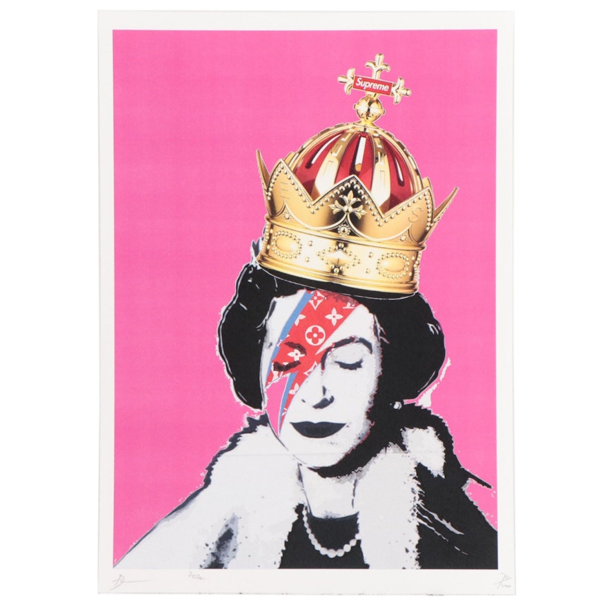 Death NYC Pop Art Graphic Print of the Queen as Ziggy, 2022