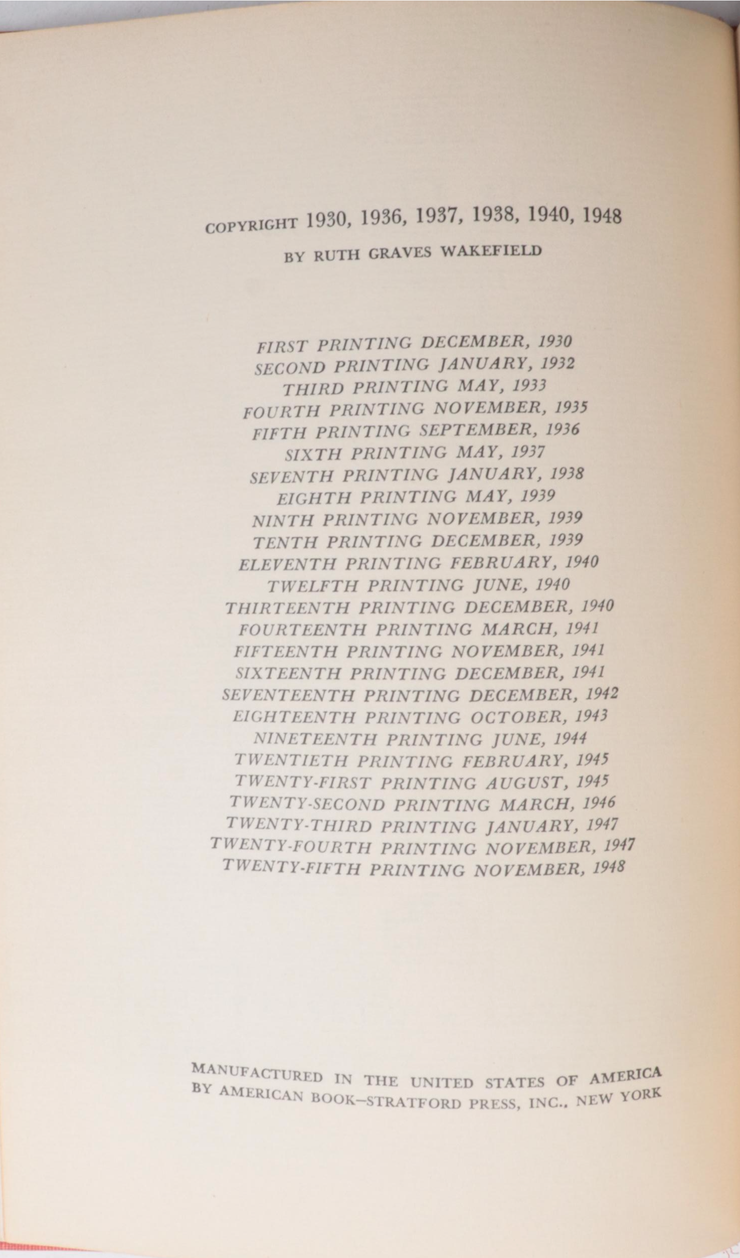 Signed "Toll House Tried and True Recipes by Ruth Graves Wakefield and More