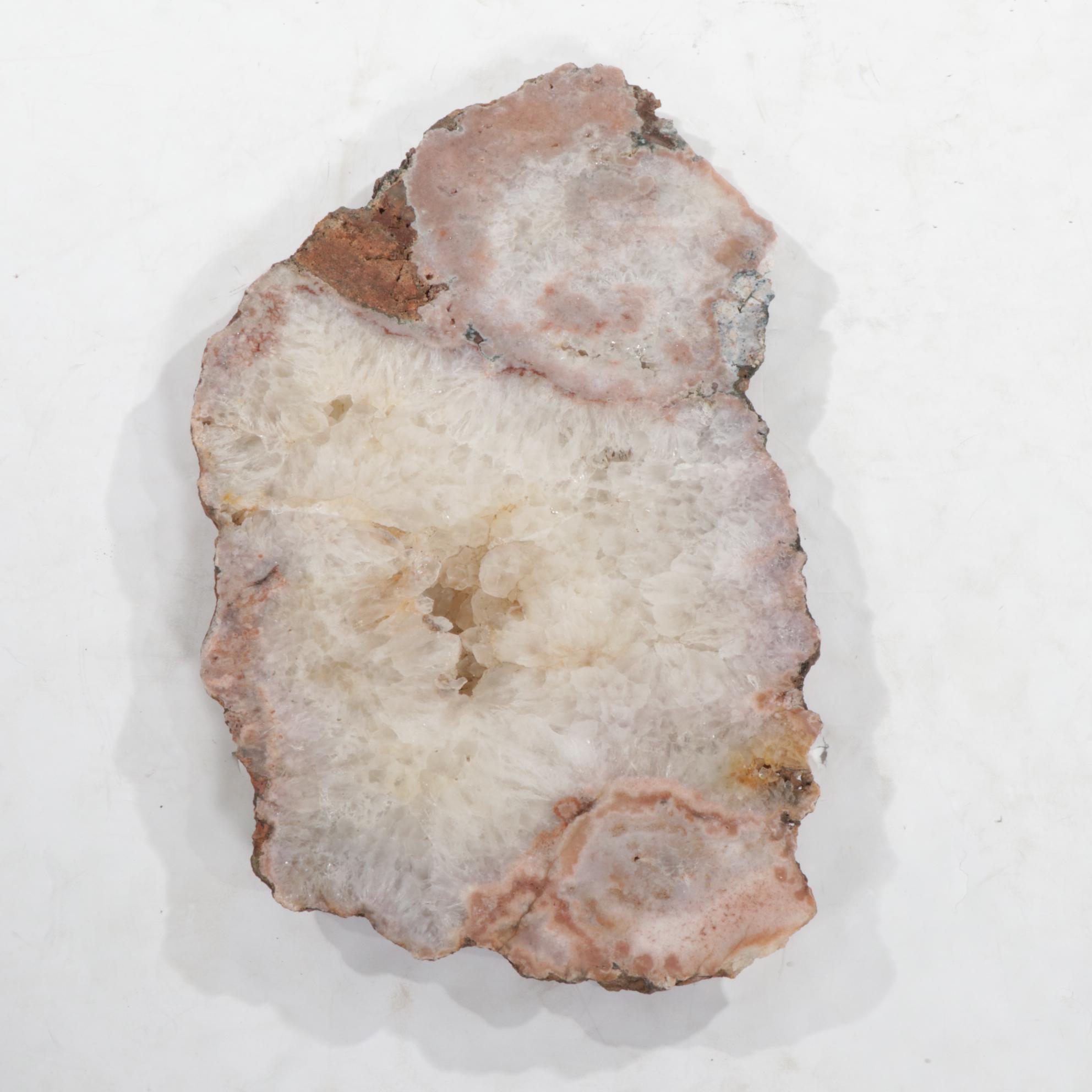 Large Cut and Polished Quartz Geode Slab