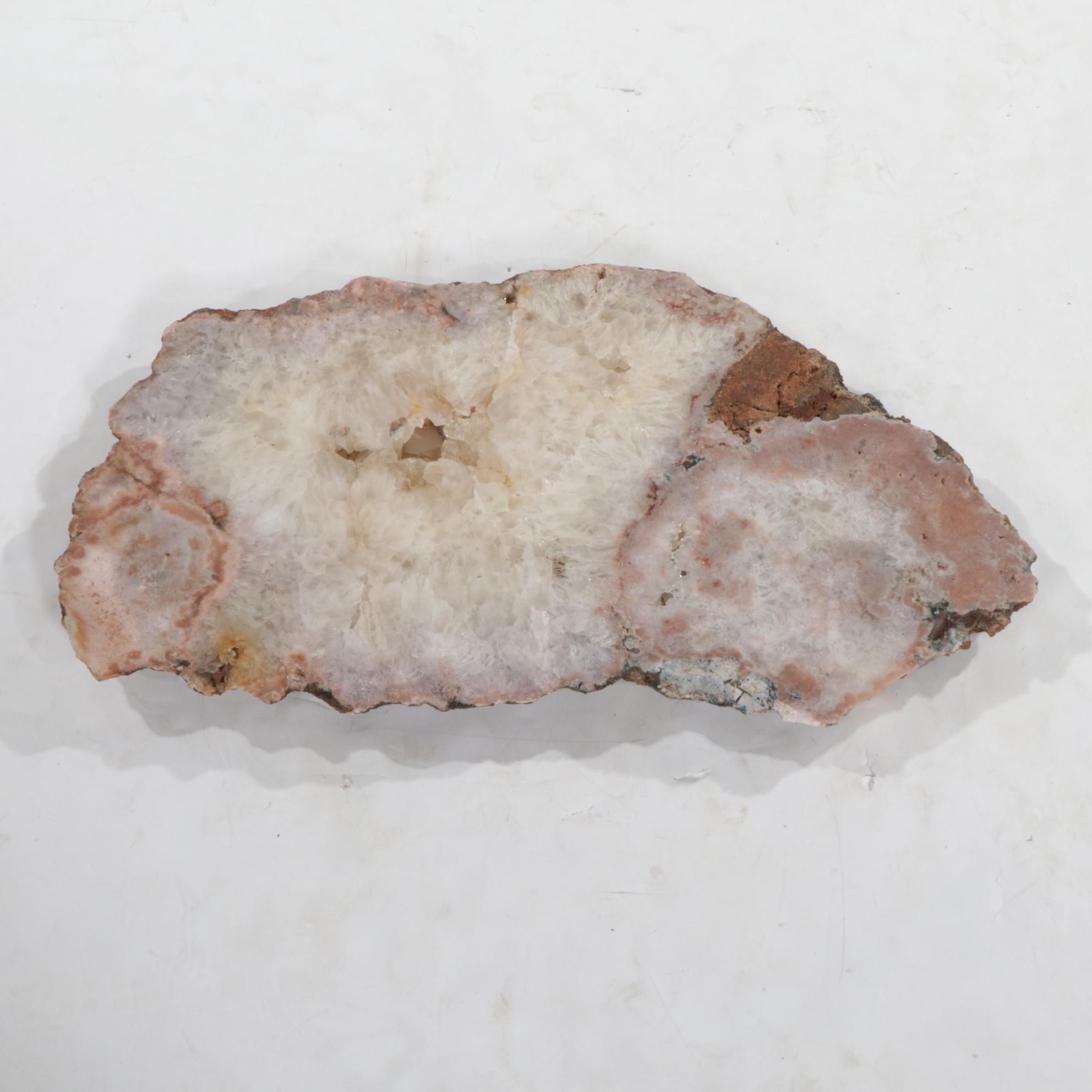 Large Cut and Polished Quartz Geode Slab