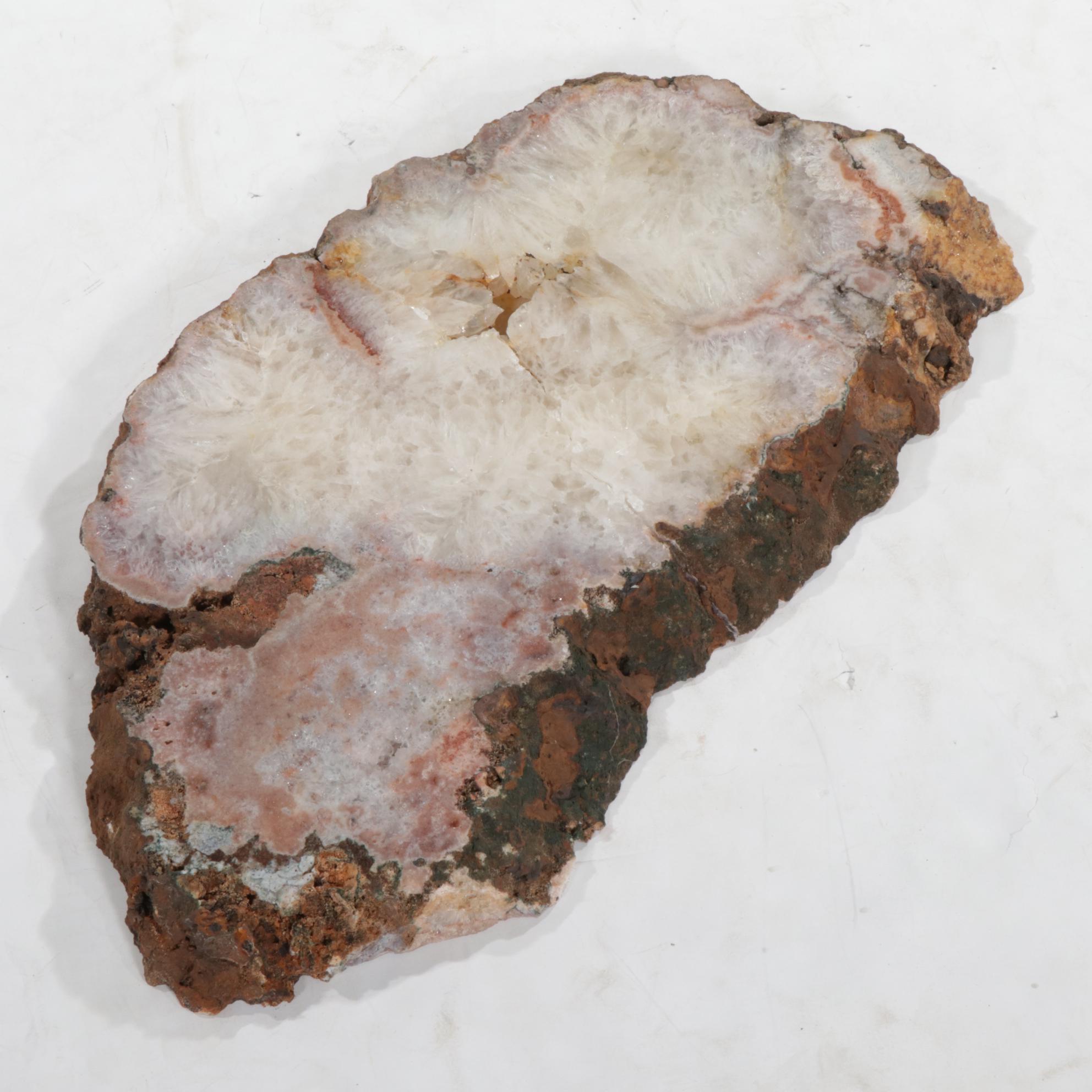 Large Cut and Polished Quartz Geode Slab