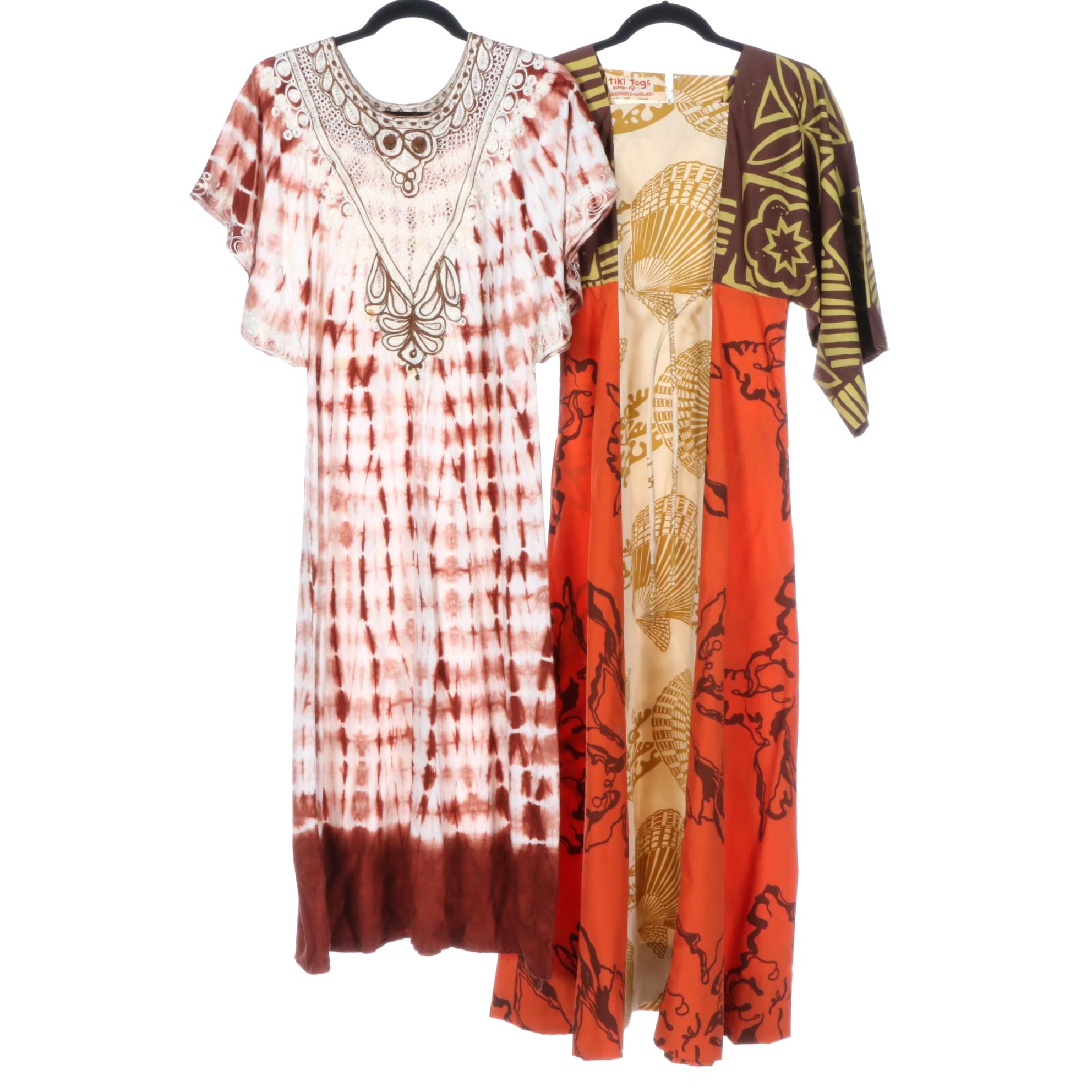 Tiki Togs and Other Tropical and Tie-Dye Motif Dresses