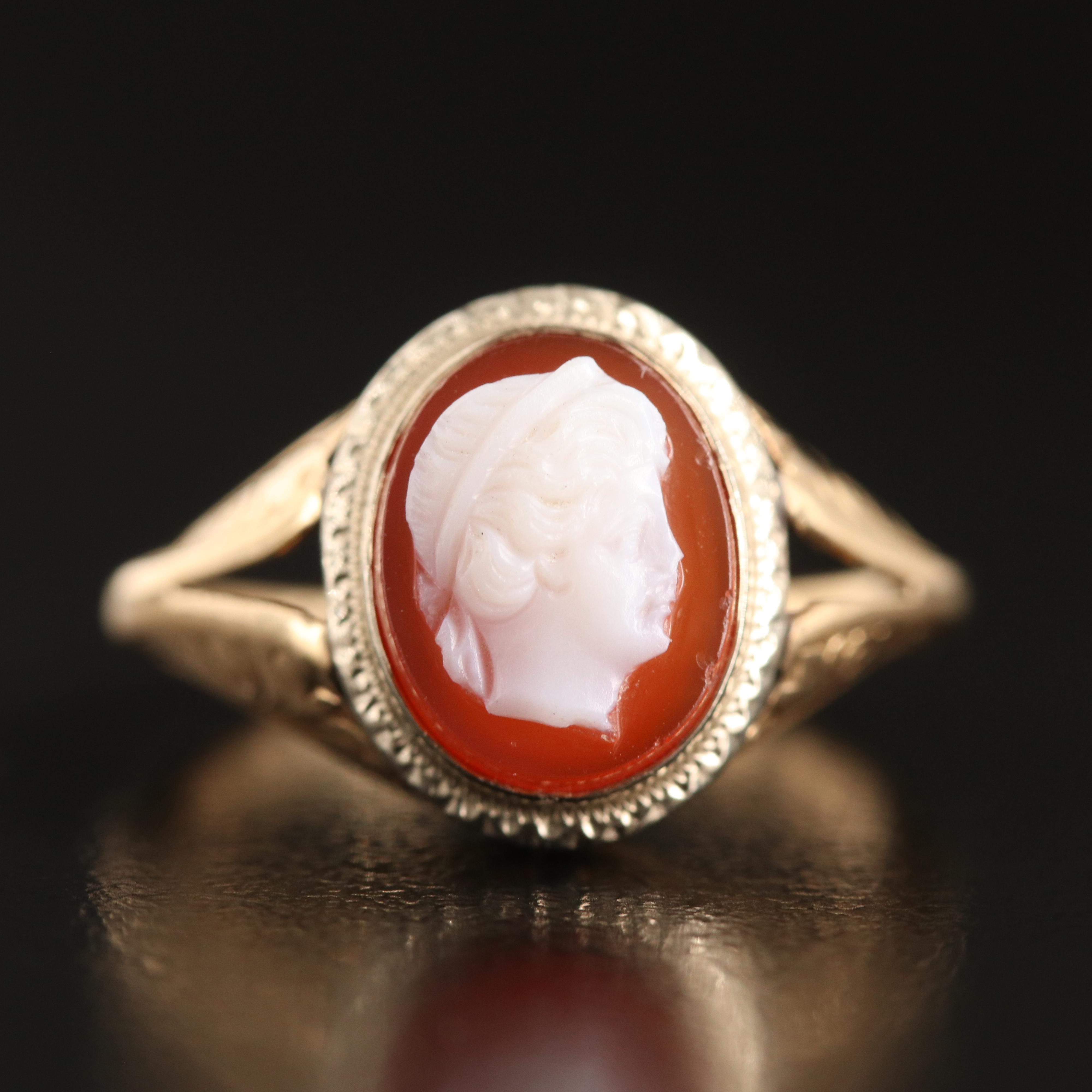 14K Sardonyx Cameo Ring