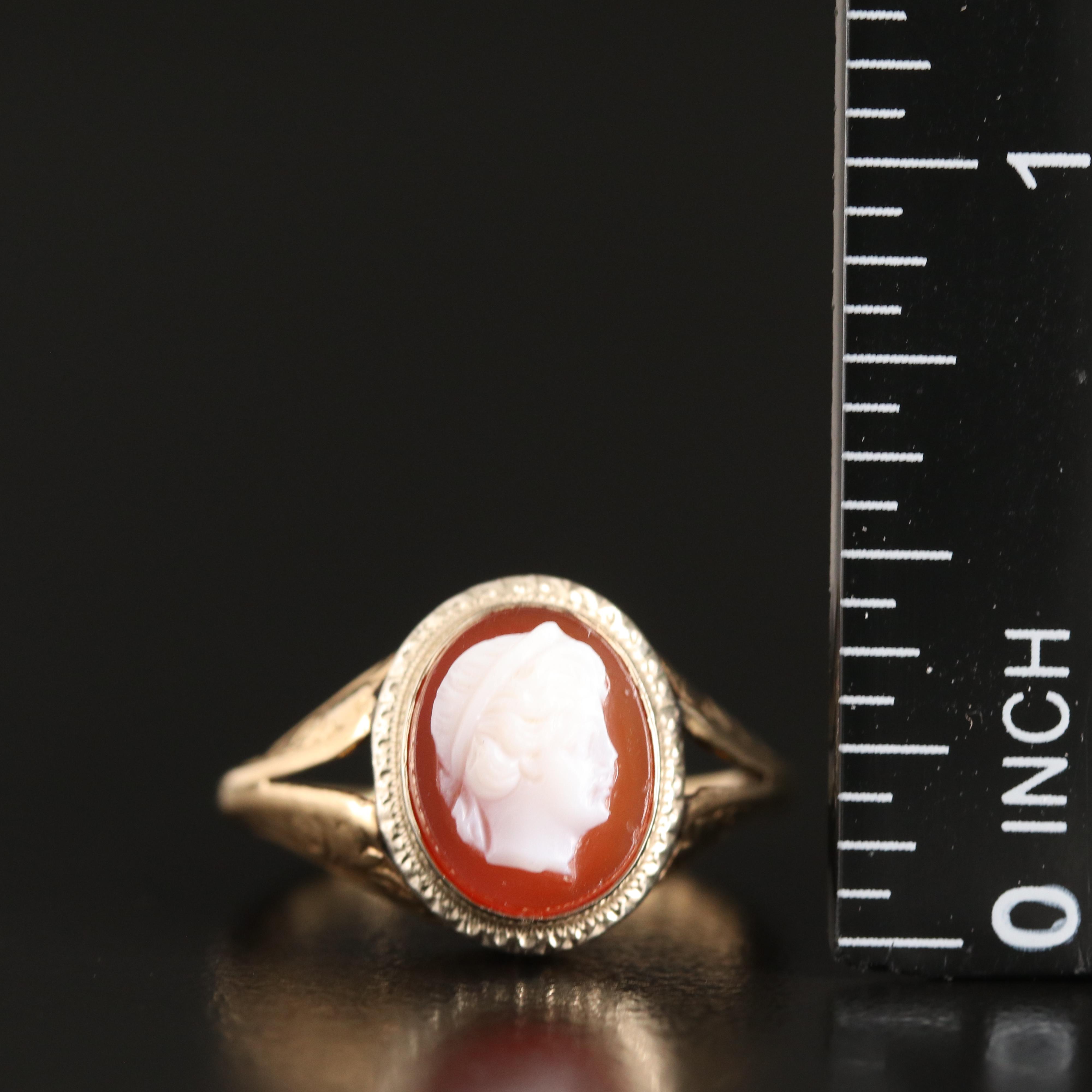 14K Sardonyx Cameo Ring