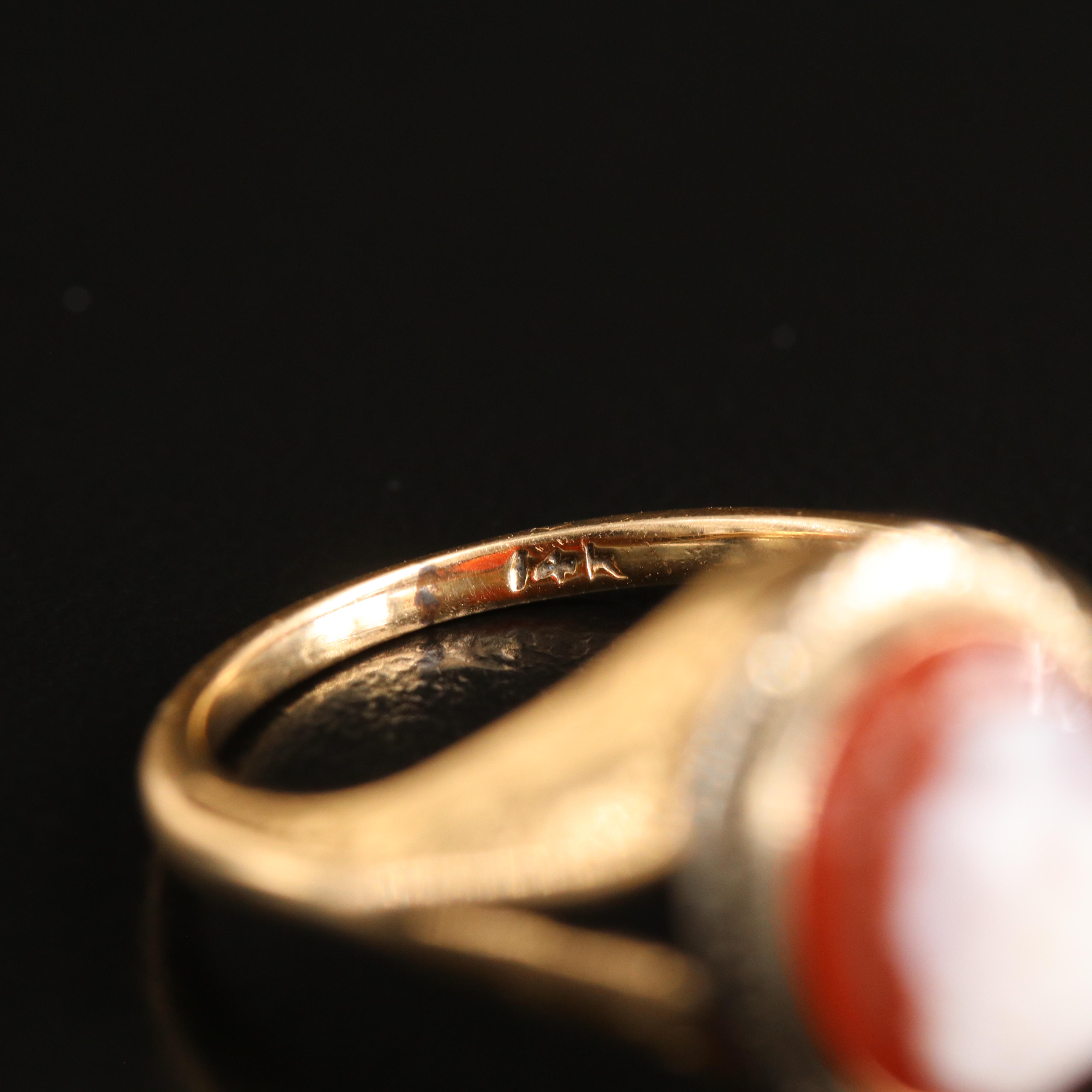 14K Sardonyx Cameo Ring