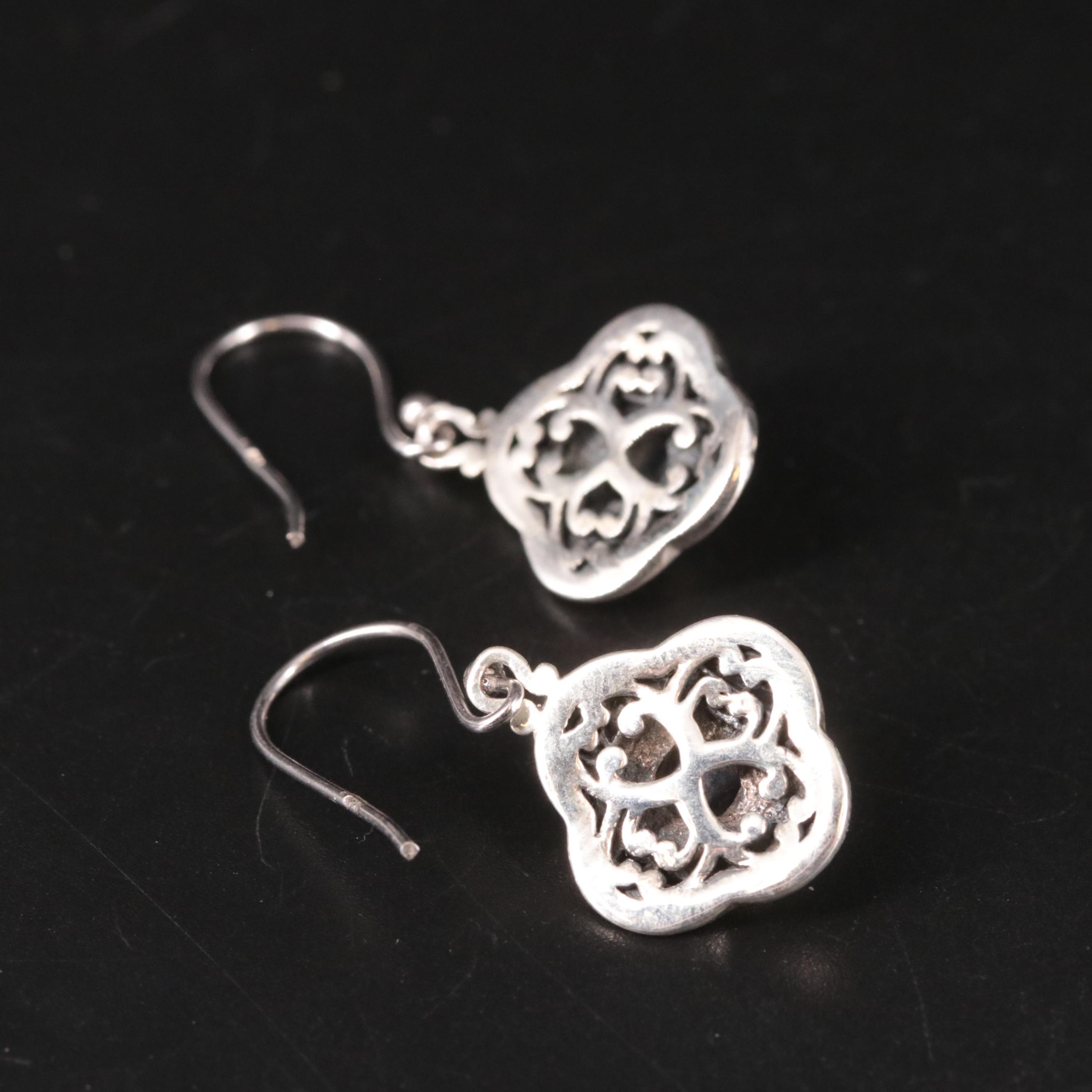 Sterling Sapphire Bali Style Earrings