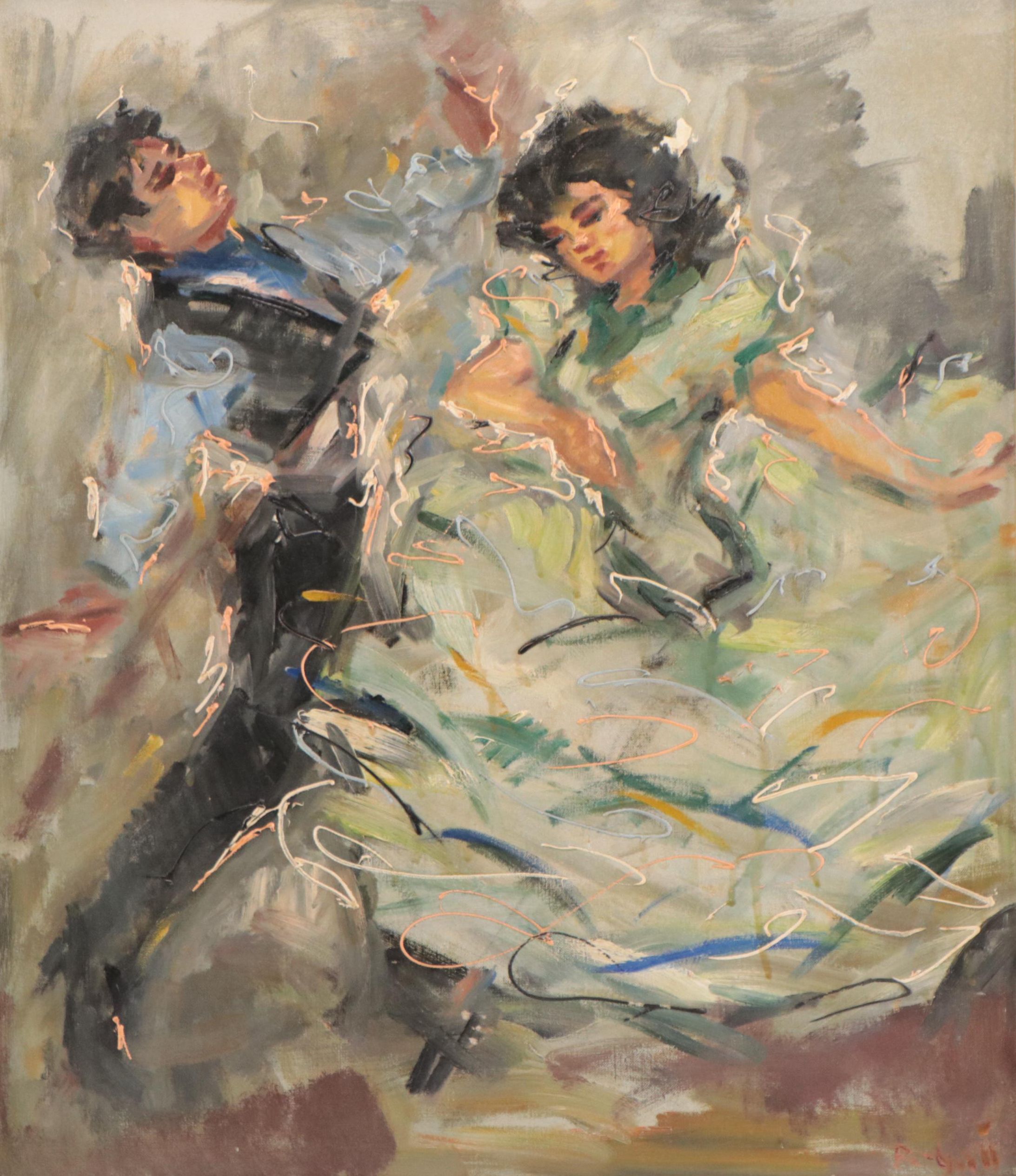 Bent Lauritsen Oil Painting "Flamenco Dancers"