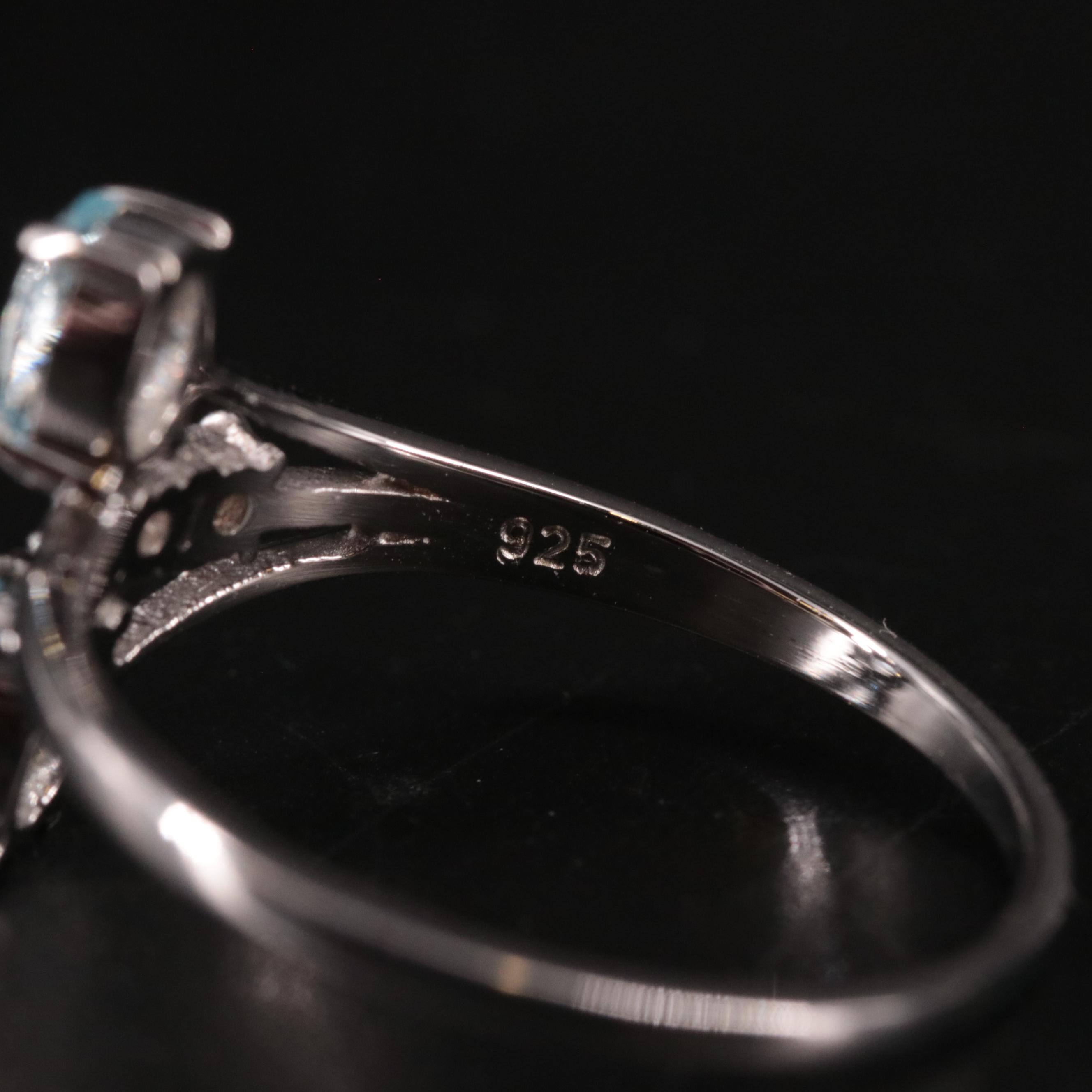 Sterling Topaz and Cubic Zirconia Ring