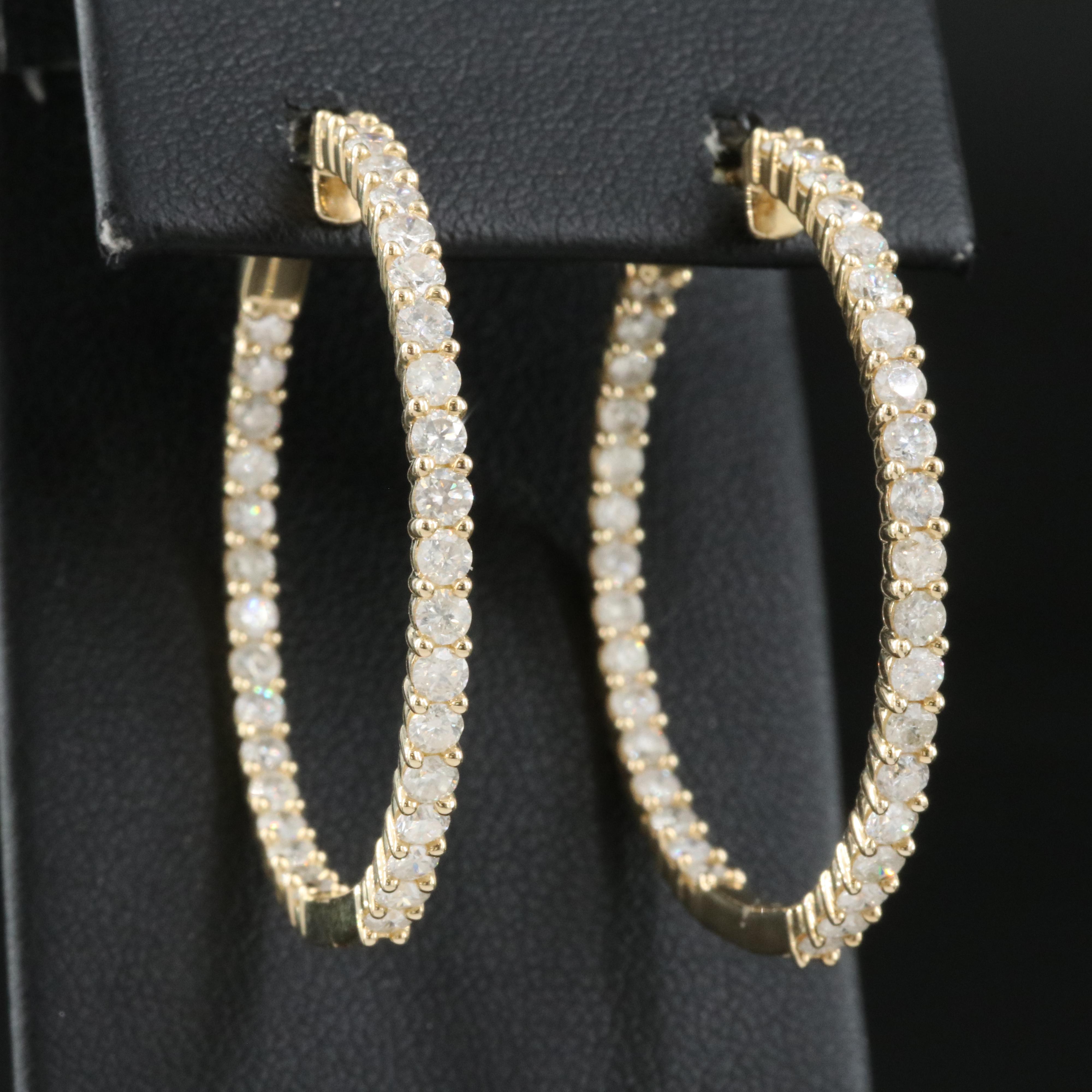 14K 3.04 CTW Diamond Inside-Out Hoop Earrings