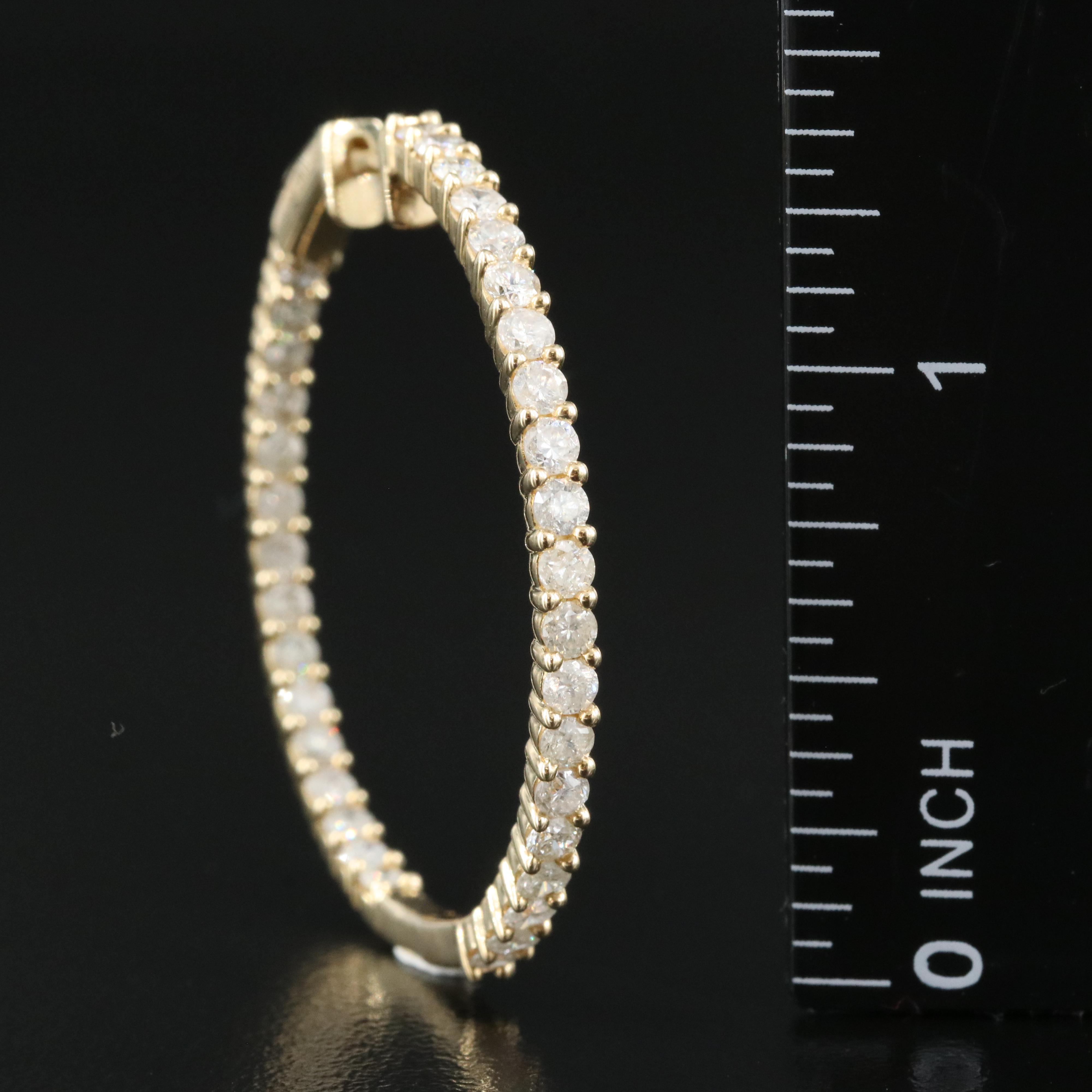 14K 3.04 CTW Diamond Inside-Out Hoop Earrings