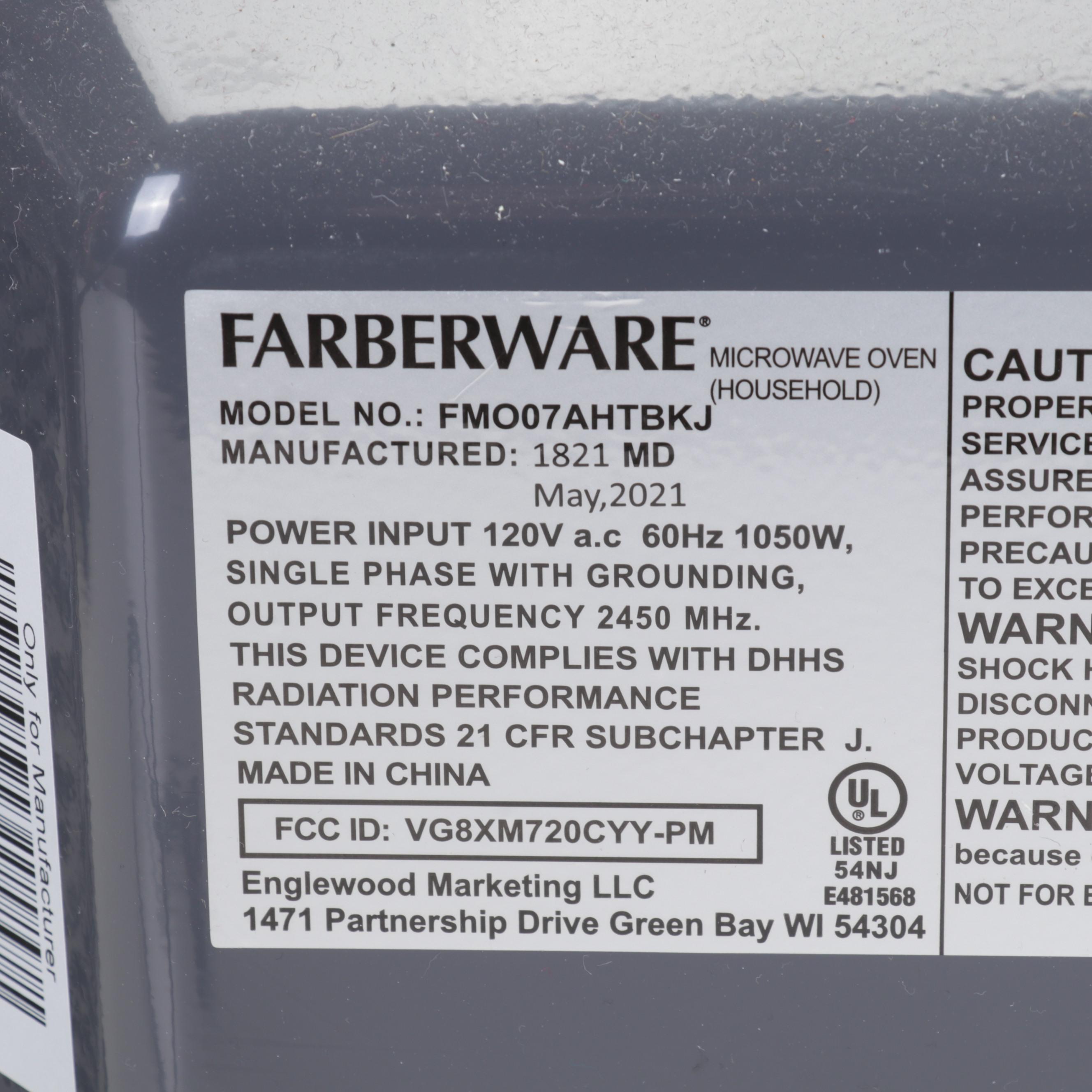 Farberware 700 Watt Microwave With Keurig K-1500 Coffee Maker and Storage Drawer