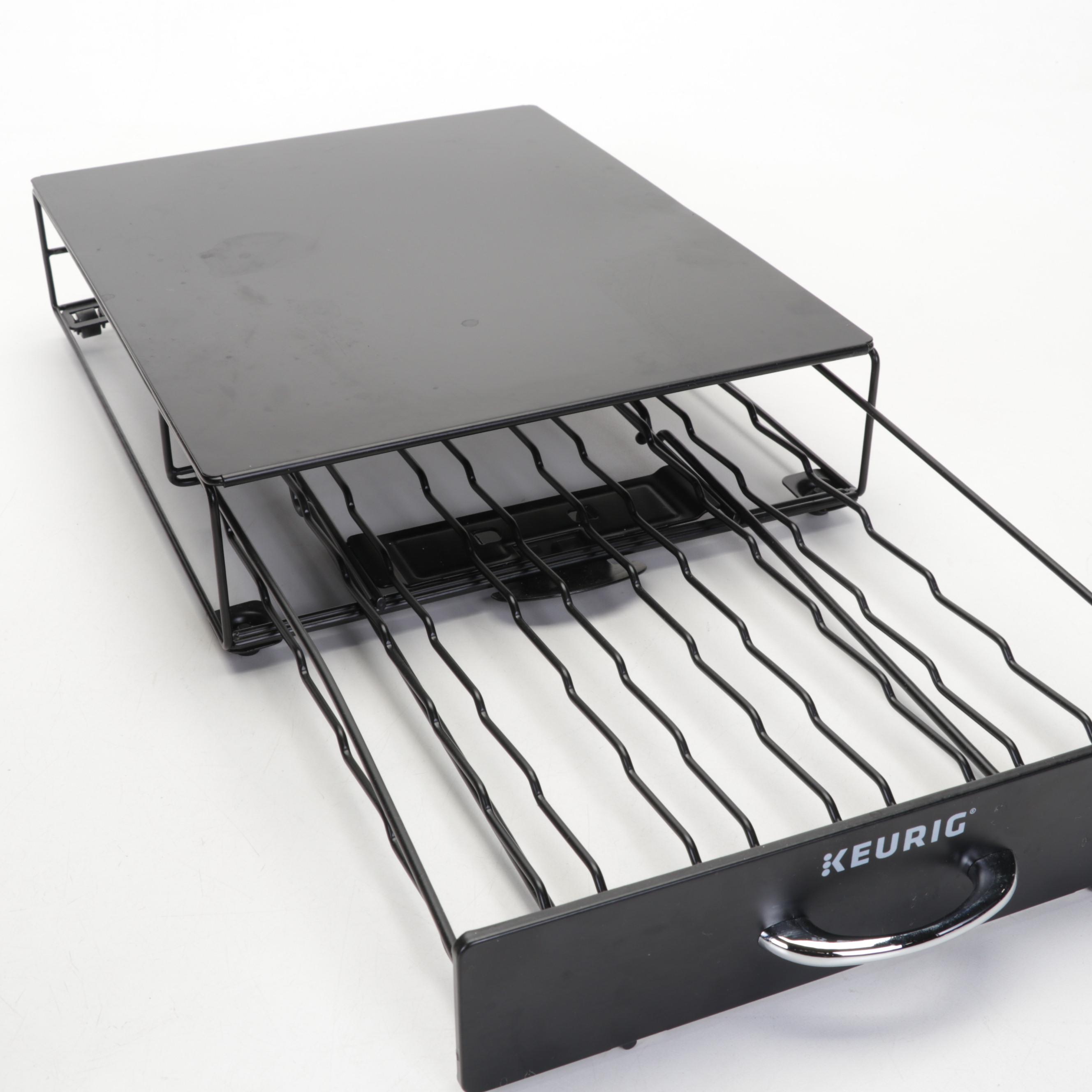 Farberware 700 Watt Microwave With Keurig K-1500 Coffee Maker and Storage Drawer