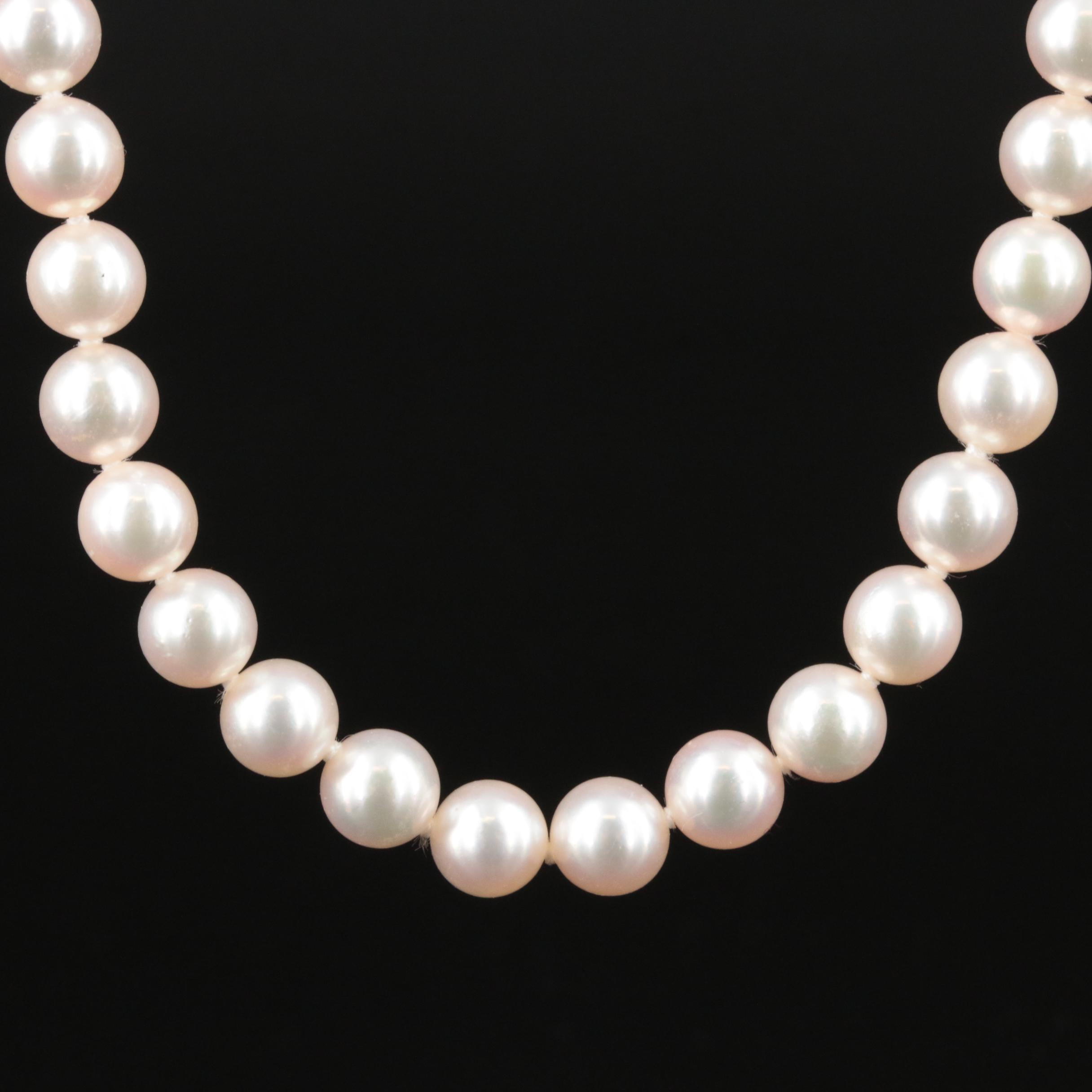 Mikimoto Pearl Necklace with 18K Clasp