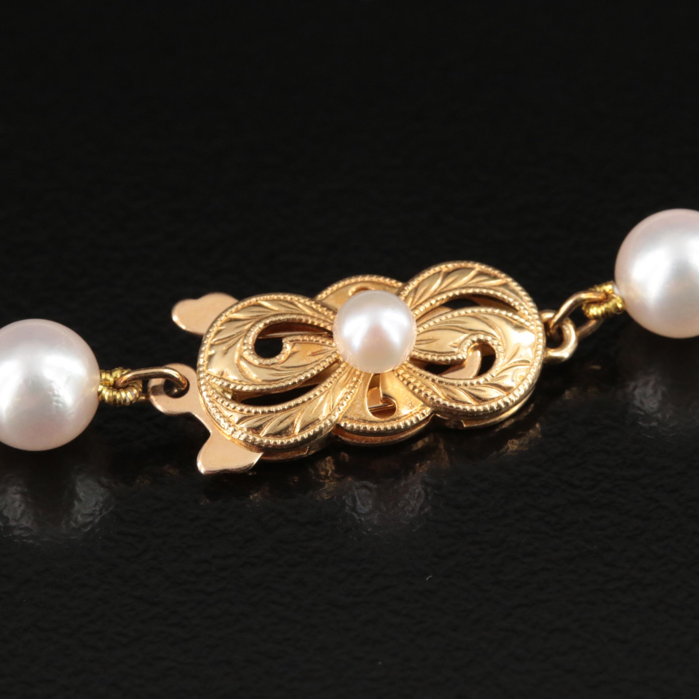 Mikimoto Pearl Necklace with 18K Clasp