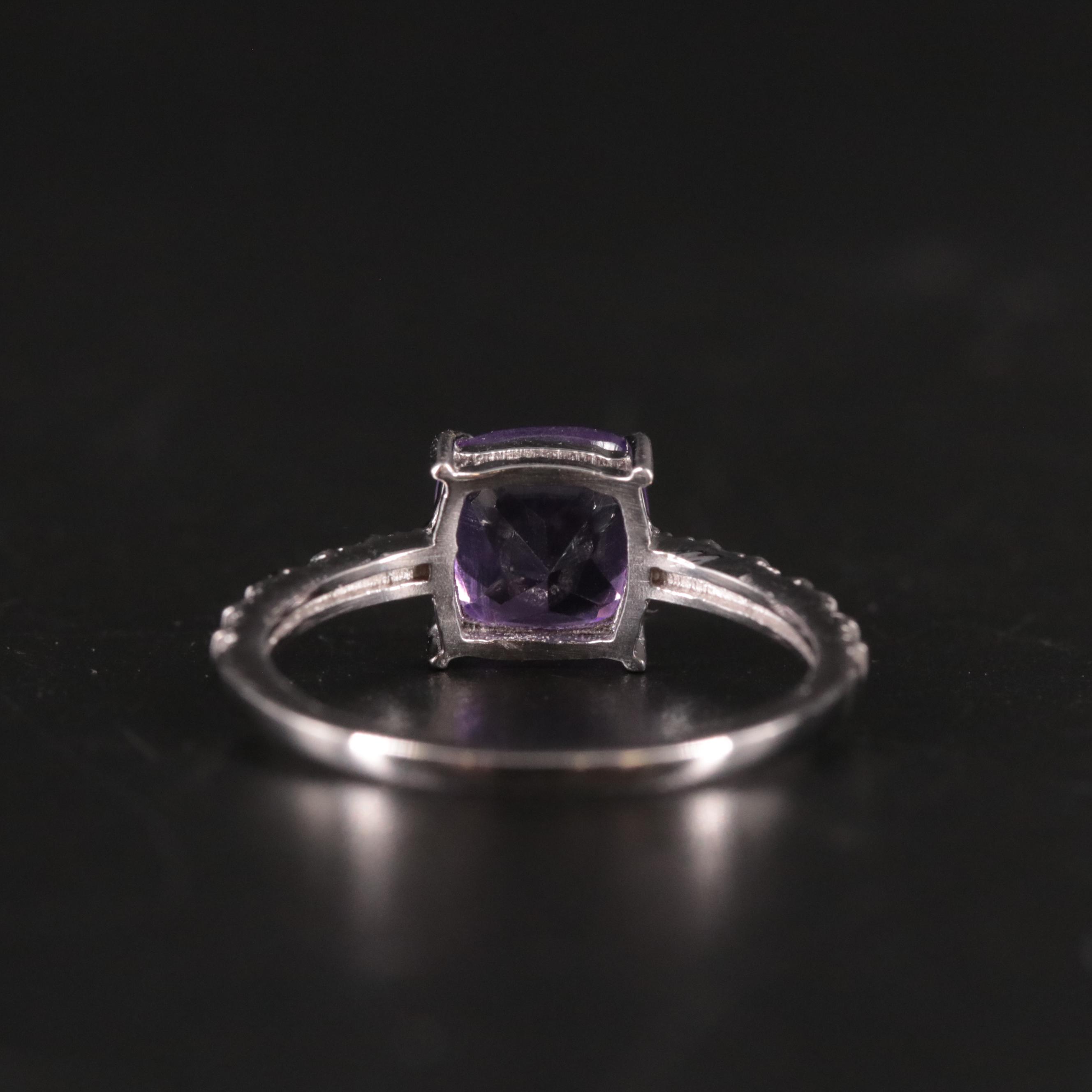 Sterling Amethyst and Diamond Ring