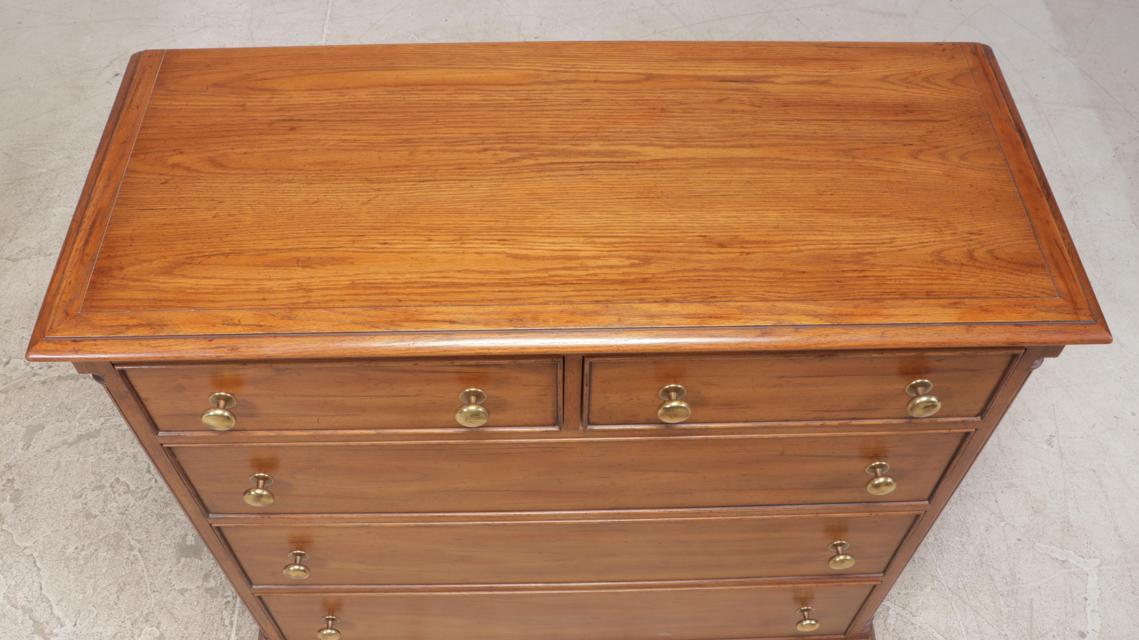 Century Furniture George III Style Oak Five-Drawer Chest, Late 20th Century