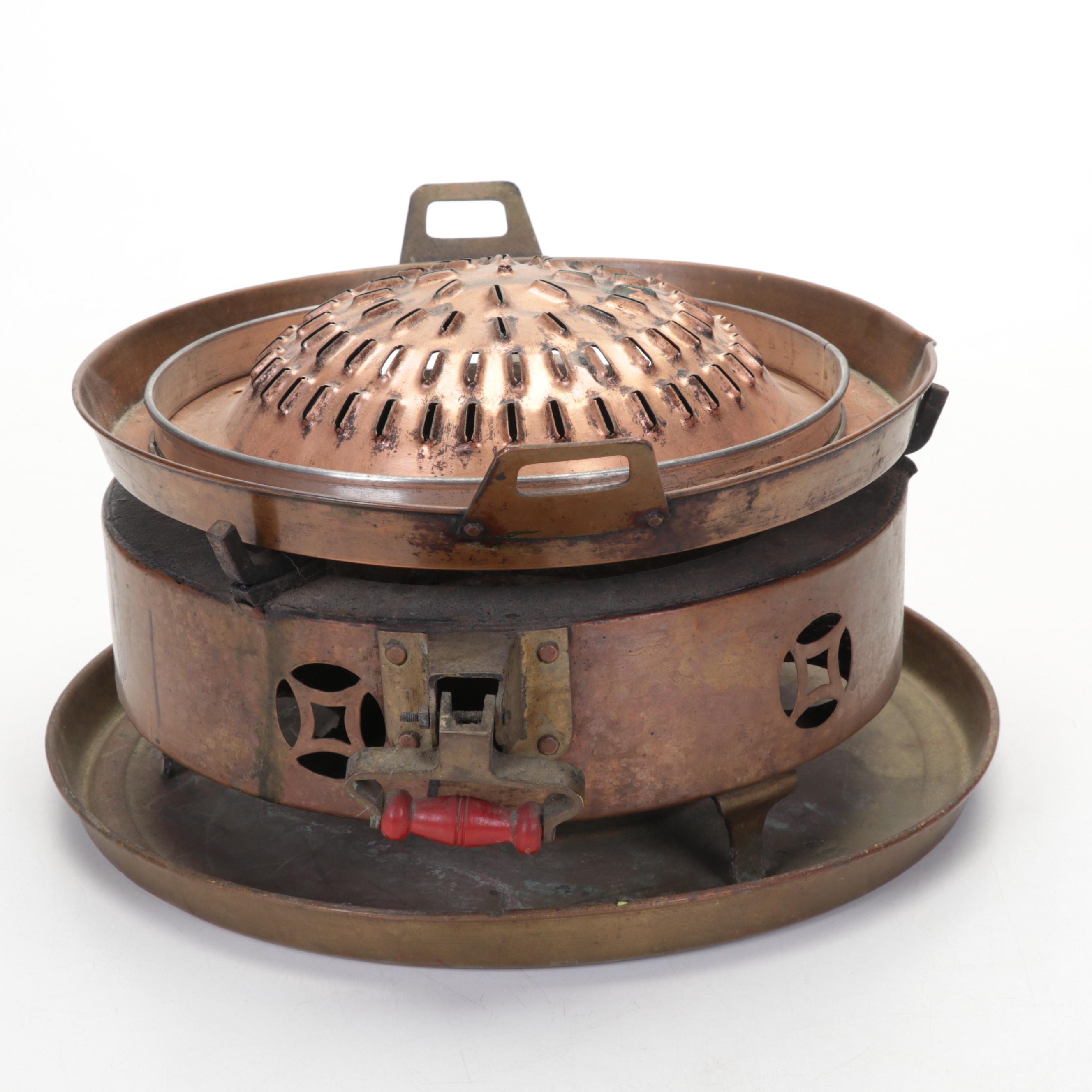 Korean Tabletop Copper Barbecue Grill, 20th Century