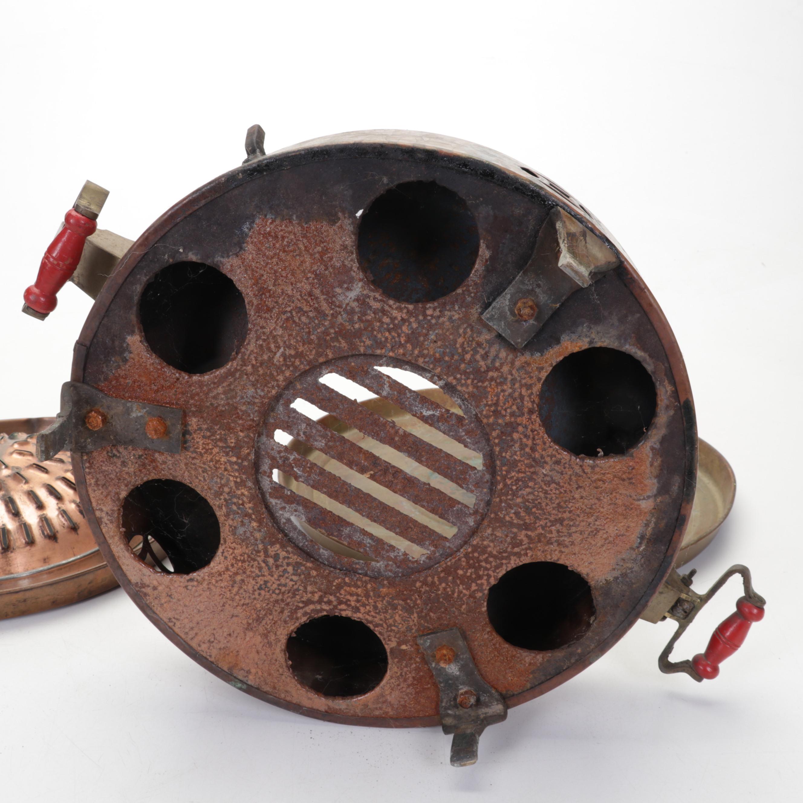 Korean Tabletop Copper Barbecue Grill, 20th Century