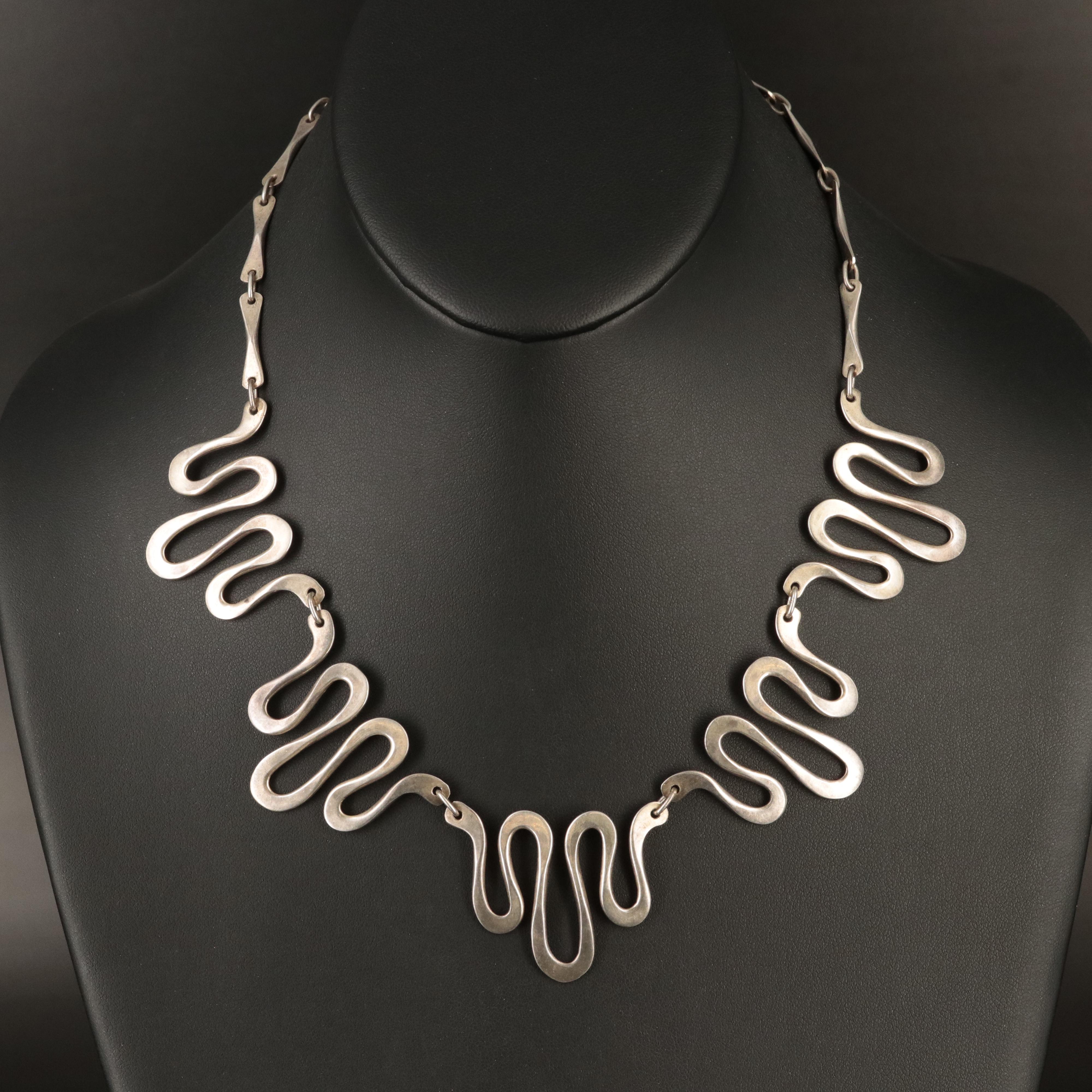 Israeli Modernist Style Sterling Necklace