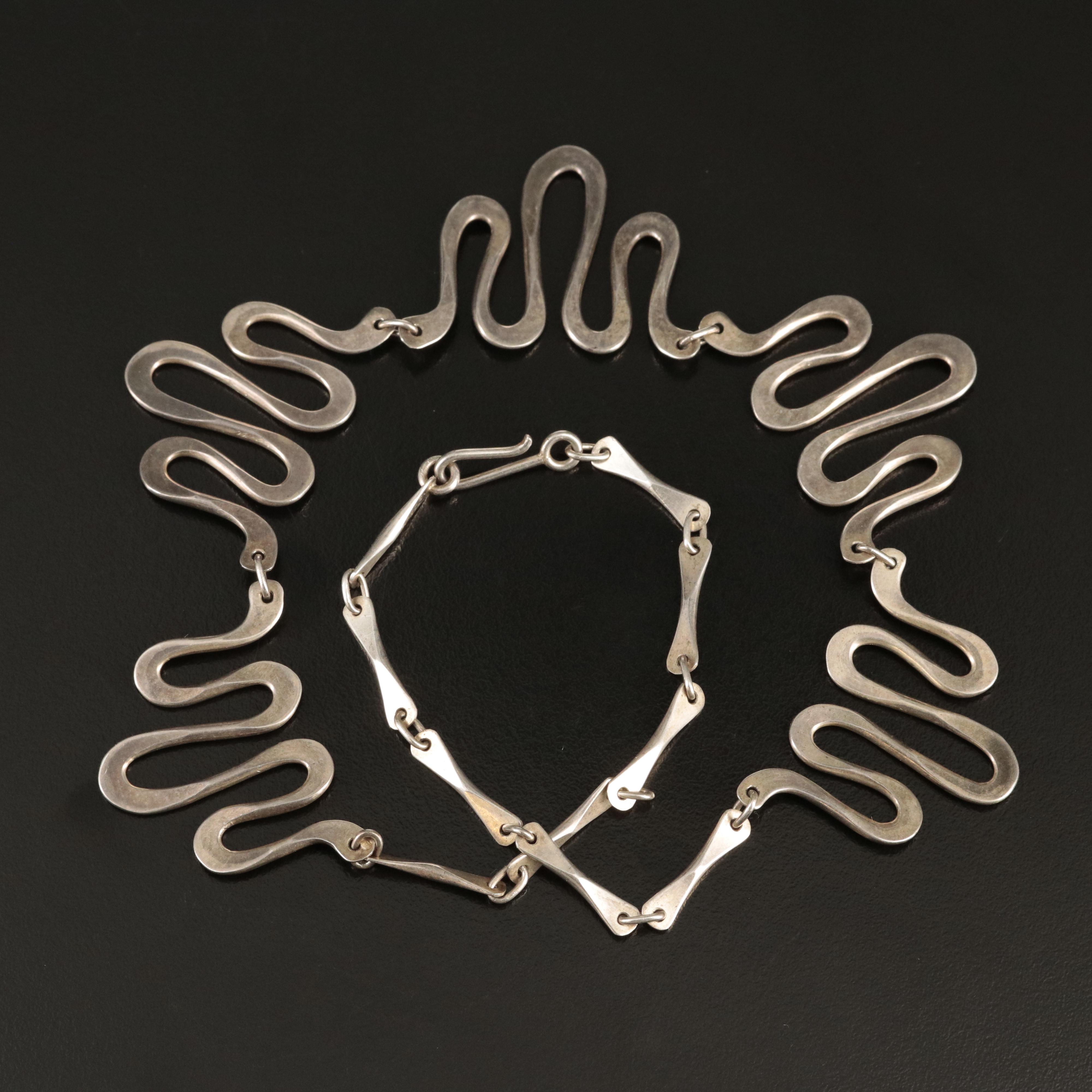 Israeli Modernist Style Sterling Necklace
