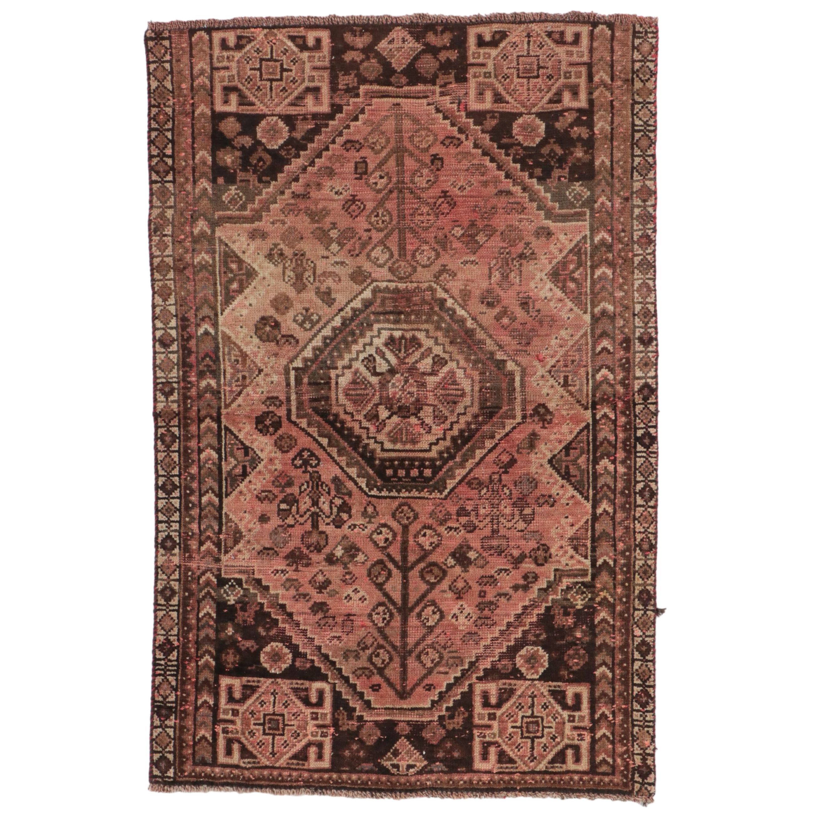 3'4 x 5'2 Hand-Knotted Persian Qashqai Area Rug