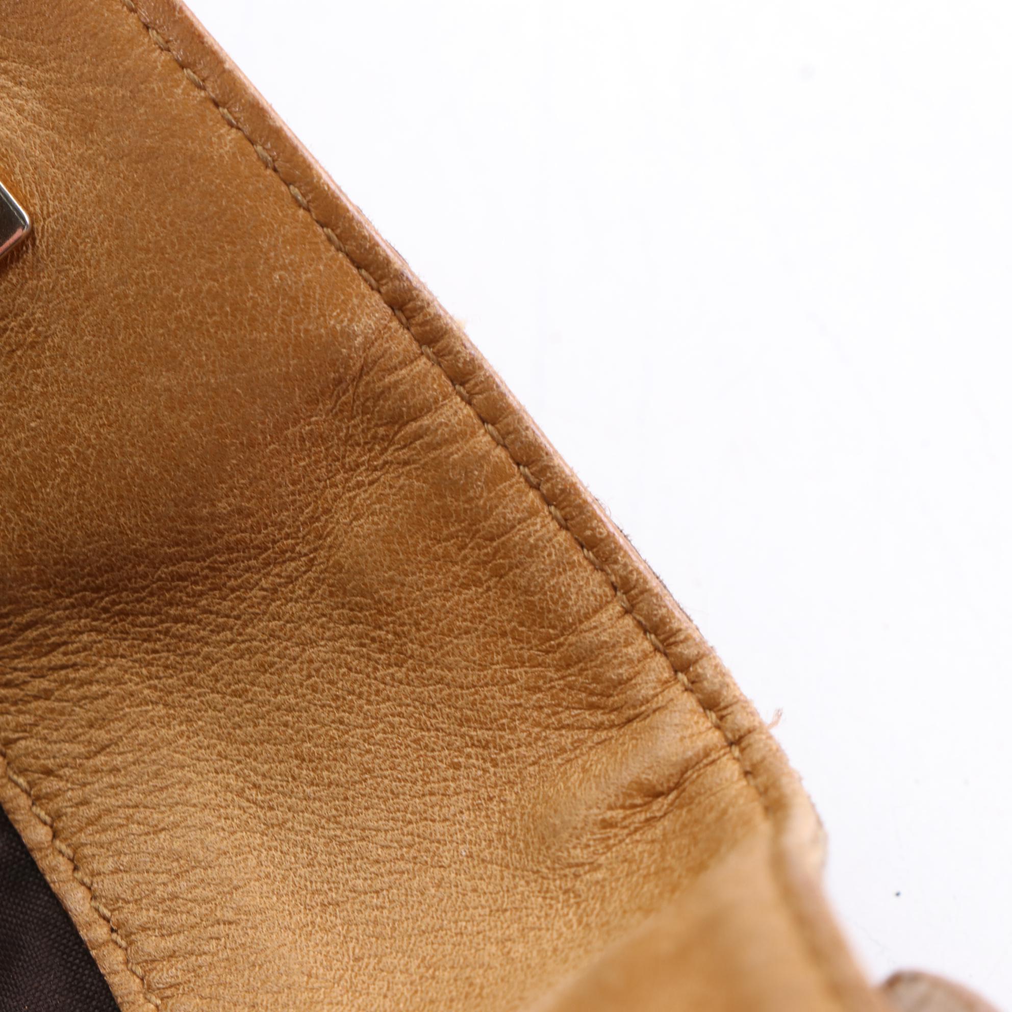 Gucci Two-Way Bamboo Handle Bag in GG Canvas and Leather Trim