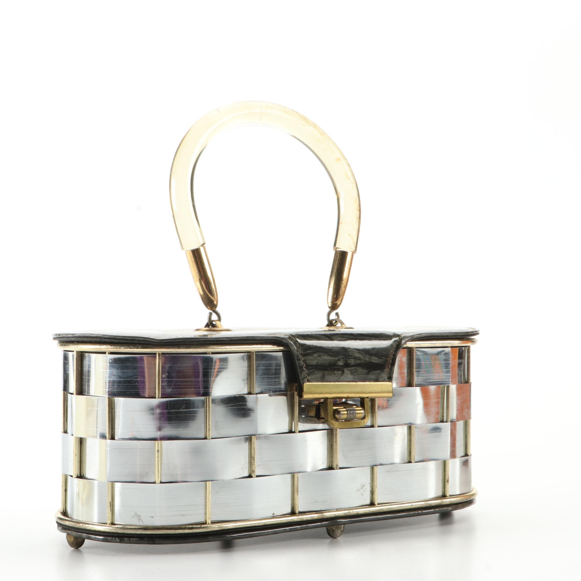 Stylecraft and Other Wood, Metal  and Acrylic Purses, Circa Mid-20th Century