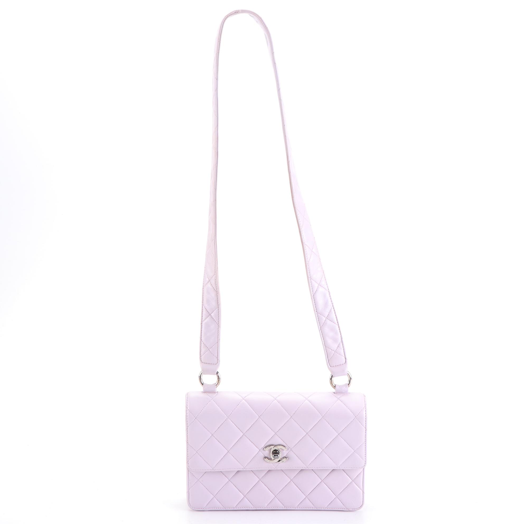 Chanel Small Single-Flap Shoulder Bag in Quilted Lambskin Leather w/Box