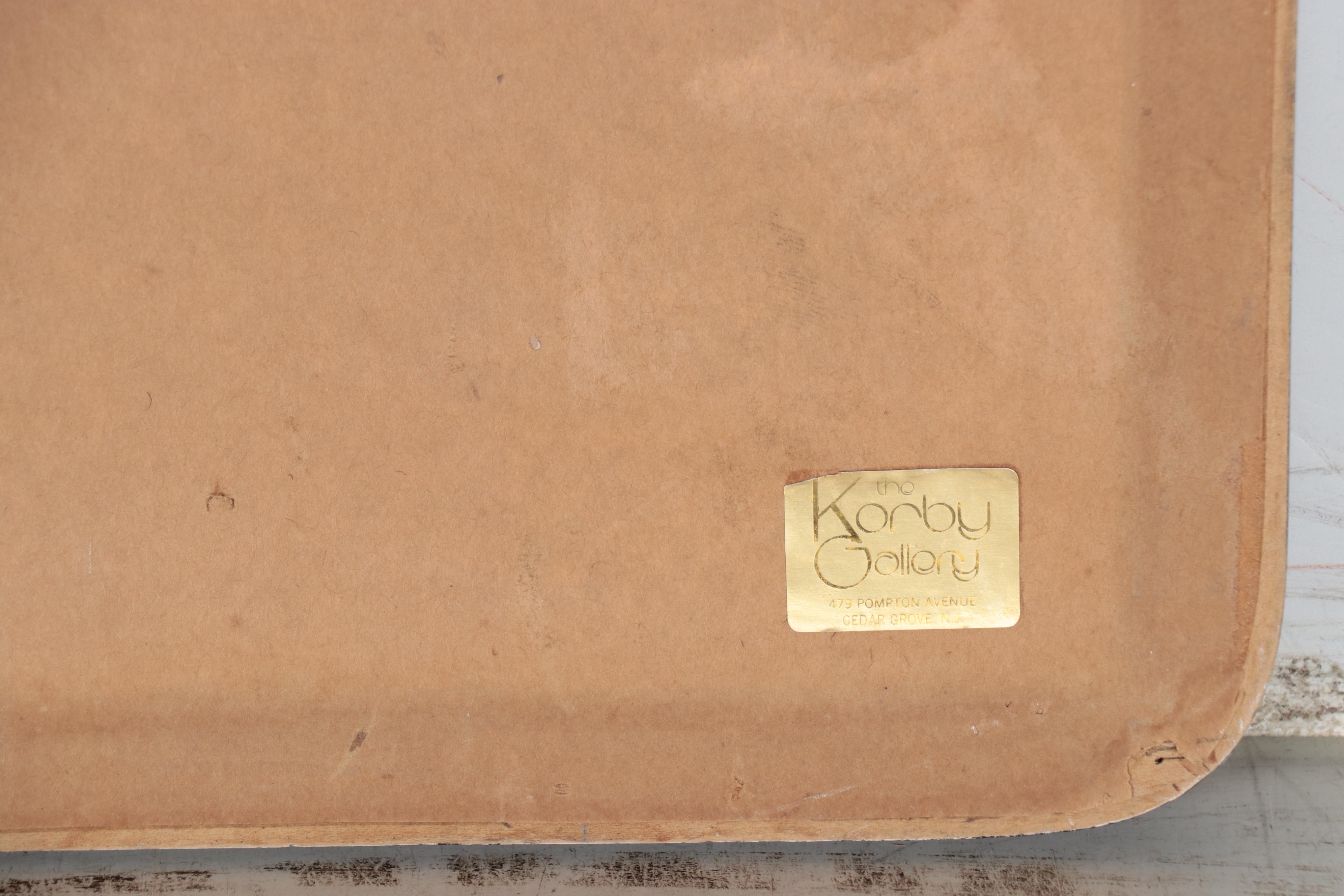 Stylized Watercolor Painting of Figure, 1971