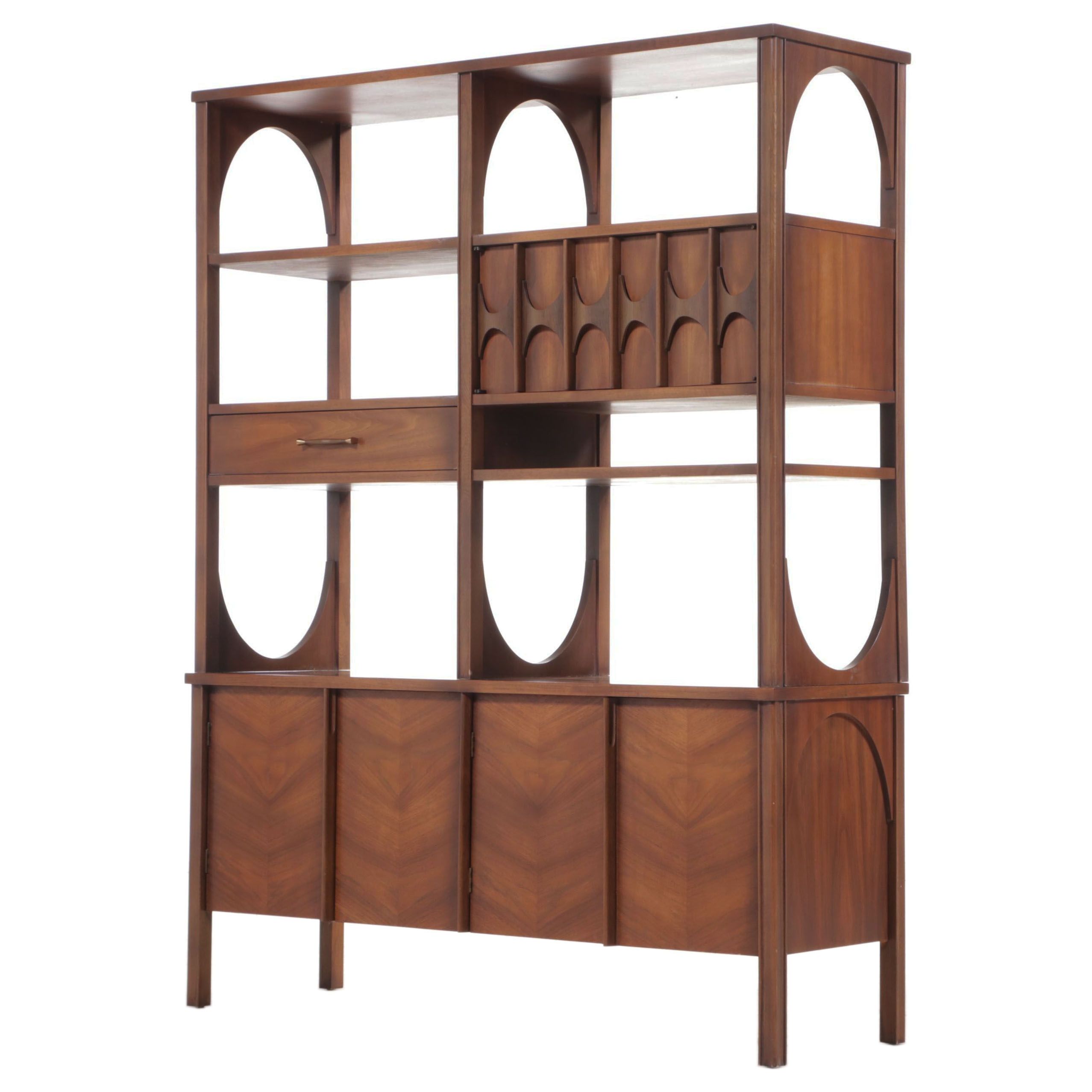 Kent-Coffey "Perspecta" Mid Century Modern Walnut Double-Sided Room Divider