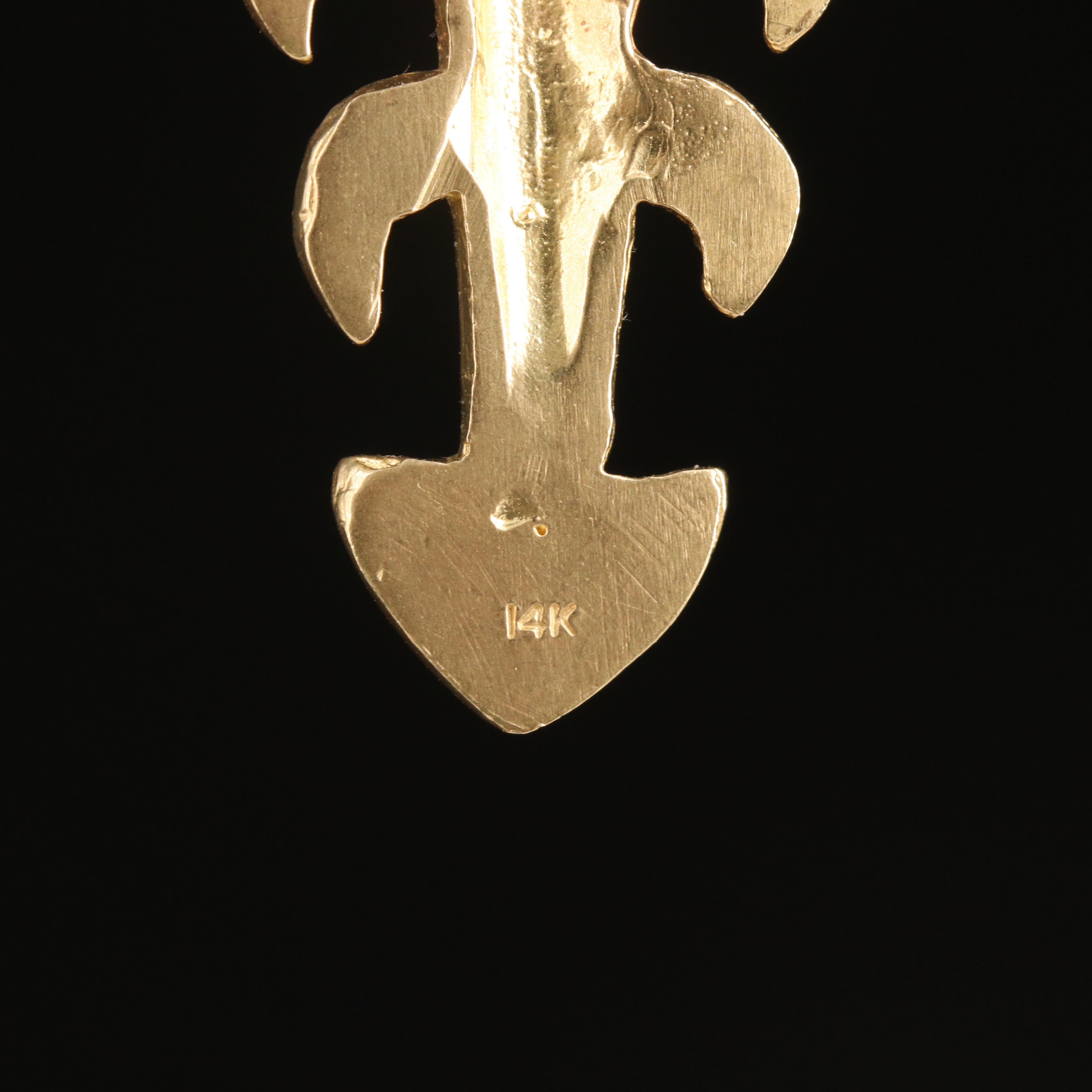 14K Pre-Columbian Style Tumi Knife Pendant