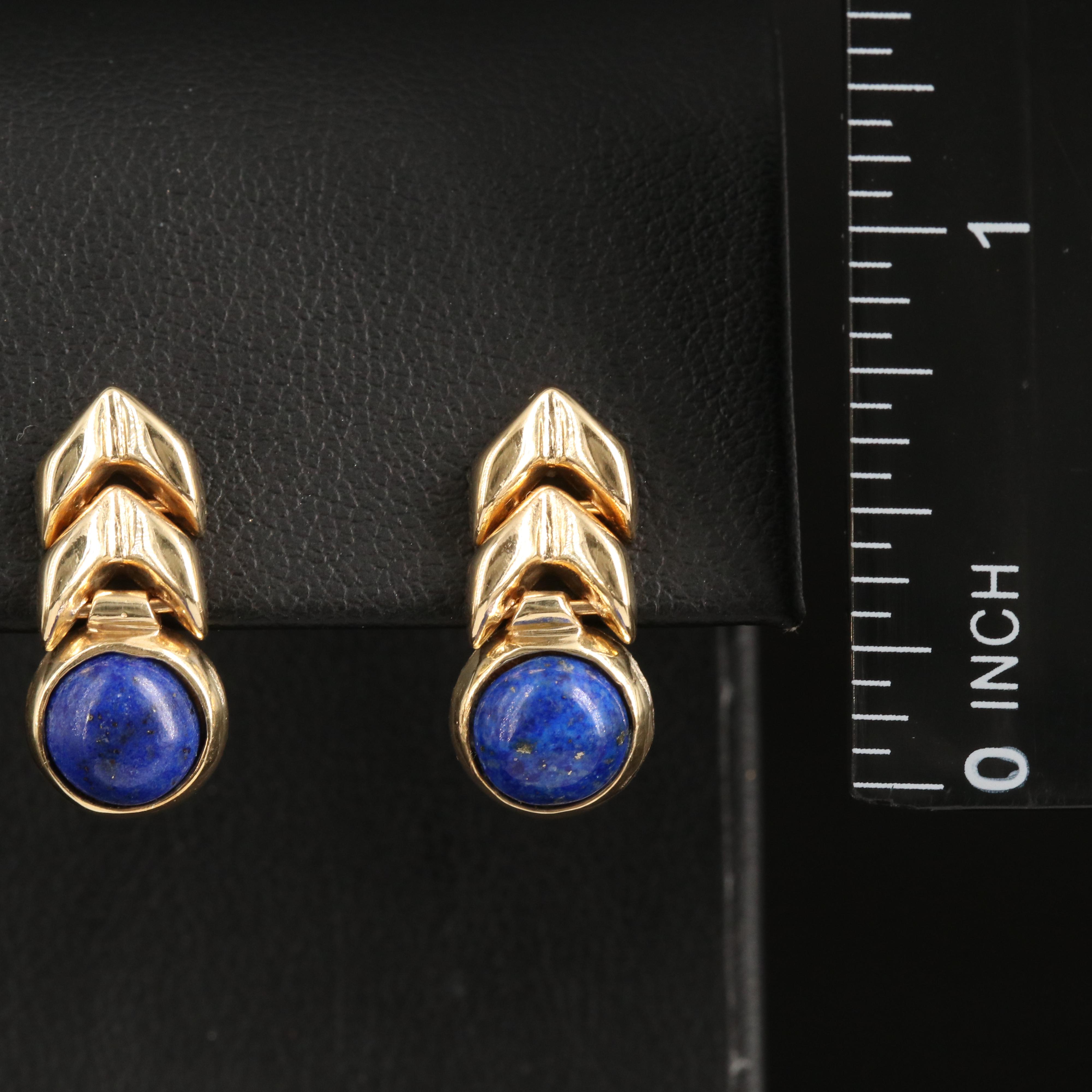 14K Lapis Lazuli Drop Earrings