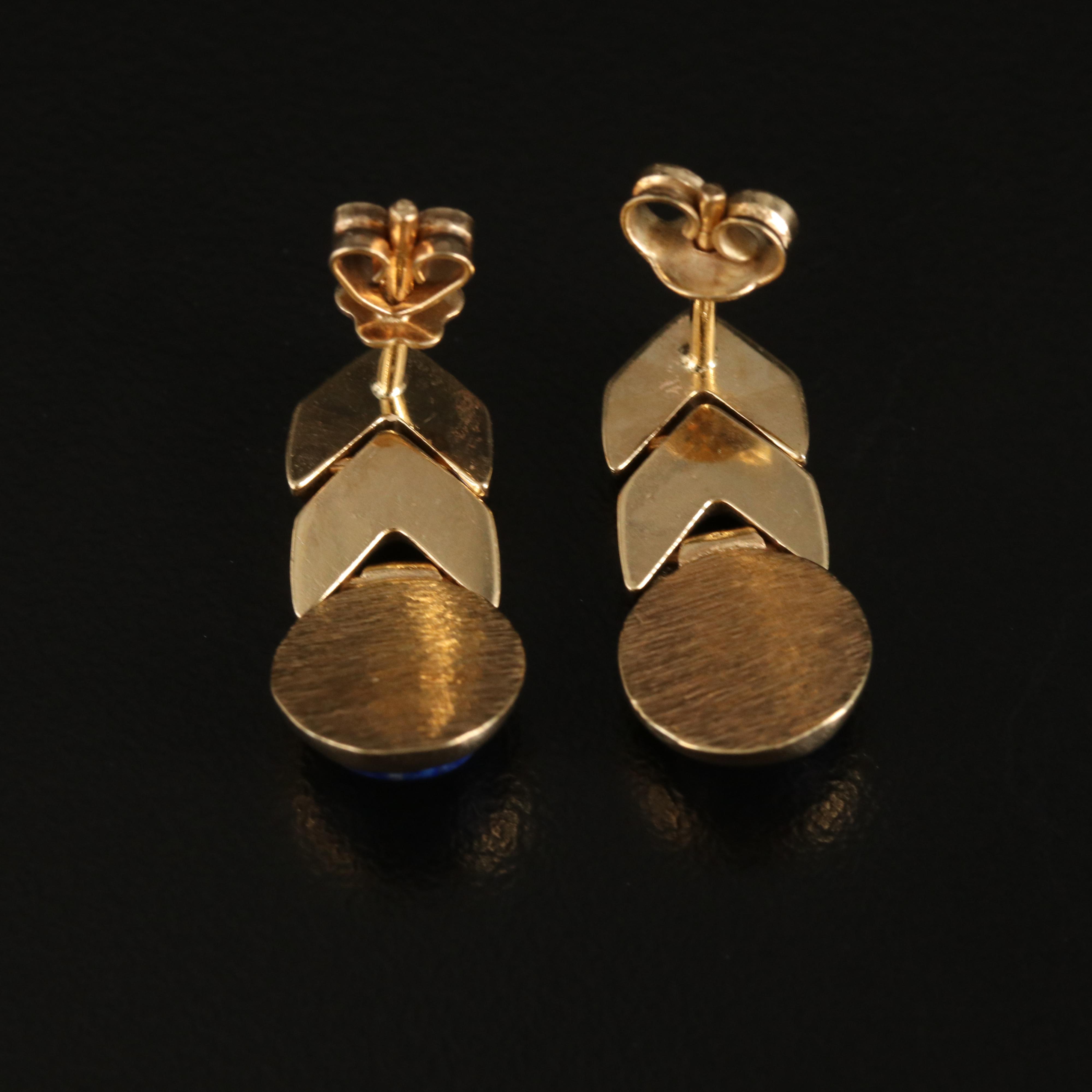 14K Lapis Lazuli Drop Earrings