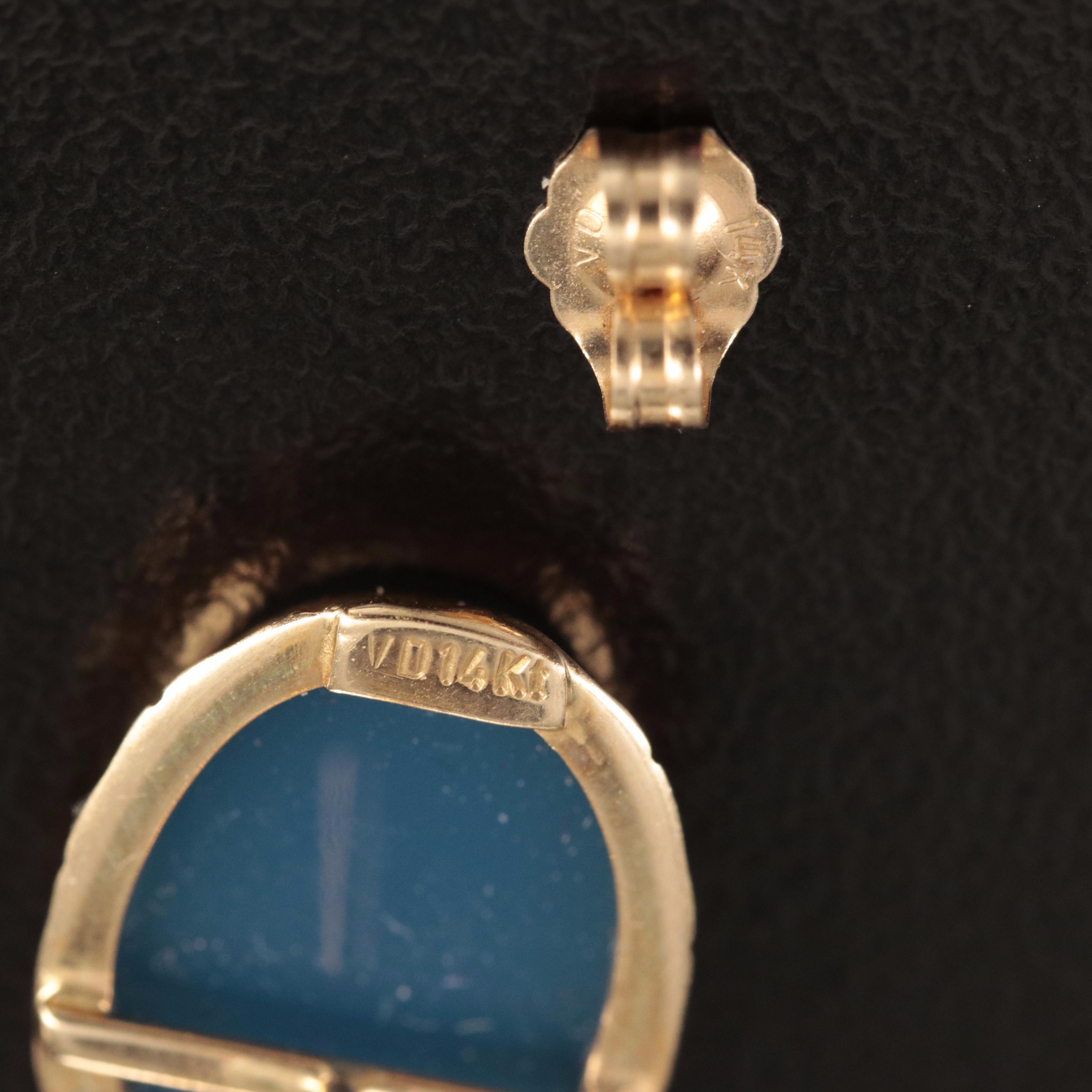 14K Chalcedony Intaglio Roman Soldier Earrings