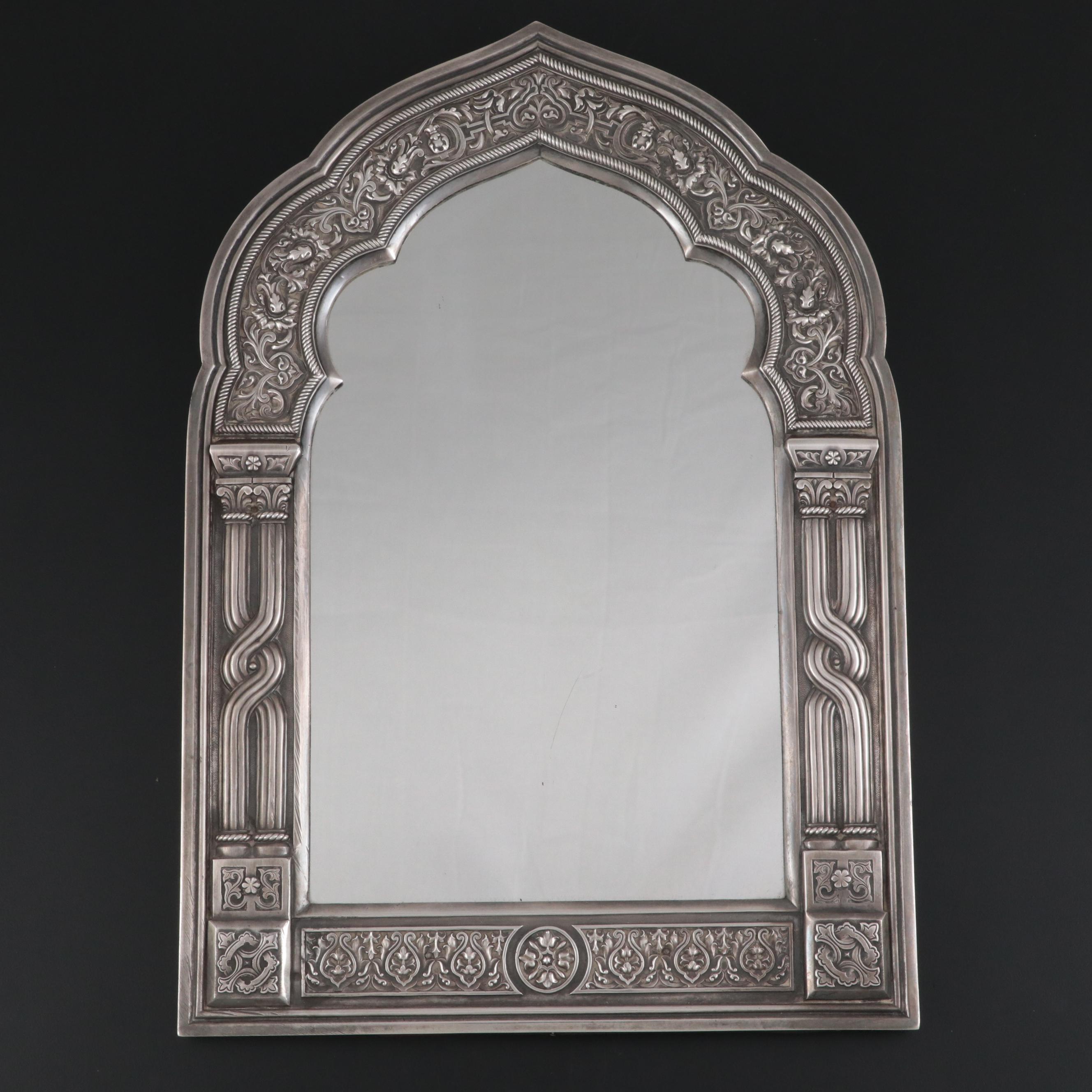 Imperial Russian 875 Silver Ornamented Arch Mirror, circa 1870