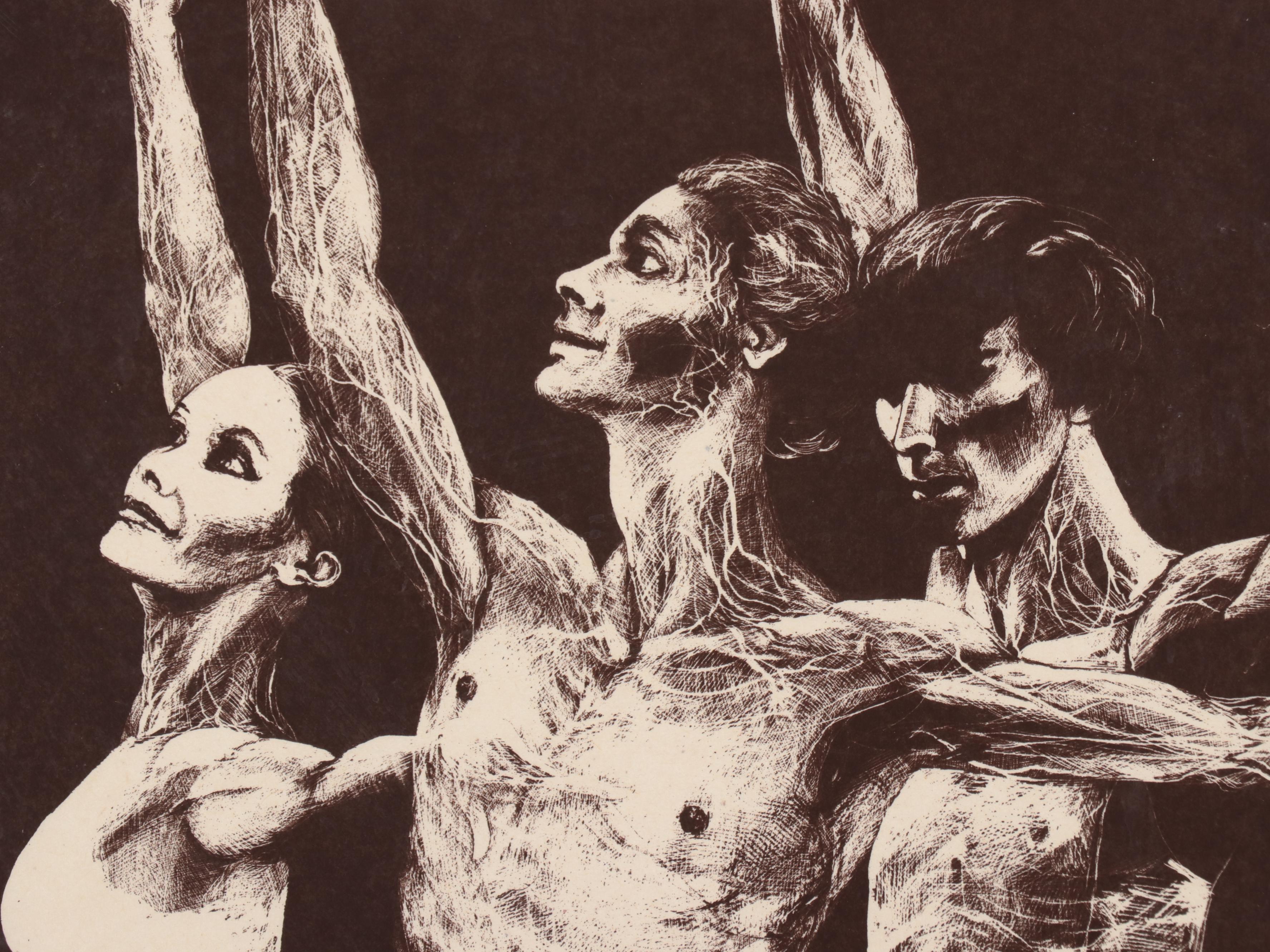 Gatja Helgart Rothé Screenprint of Dancers "Pas de Trois"